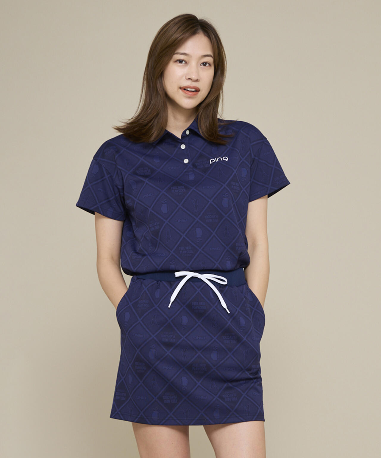 【PING APPAREL】全方向ストレッチMr.PINGジャガード半袖リラックスポロシャツ ＜NATIVE＞ (LADIES)