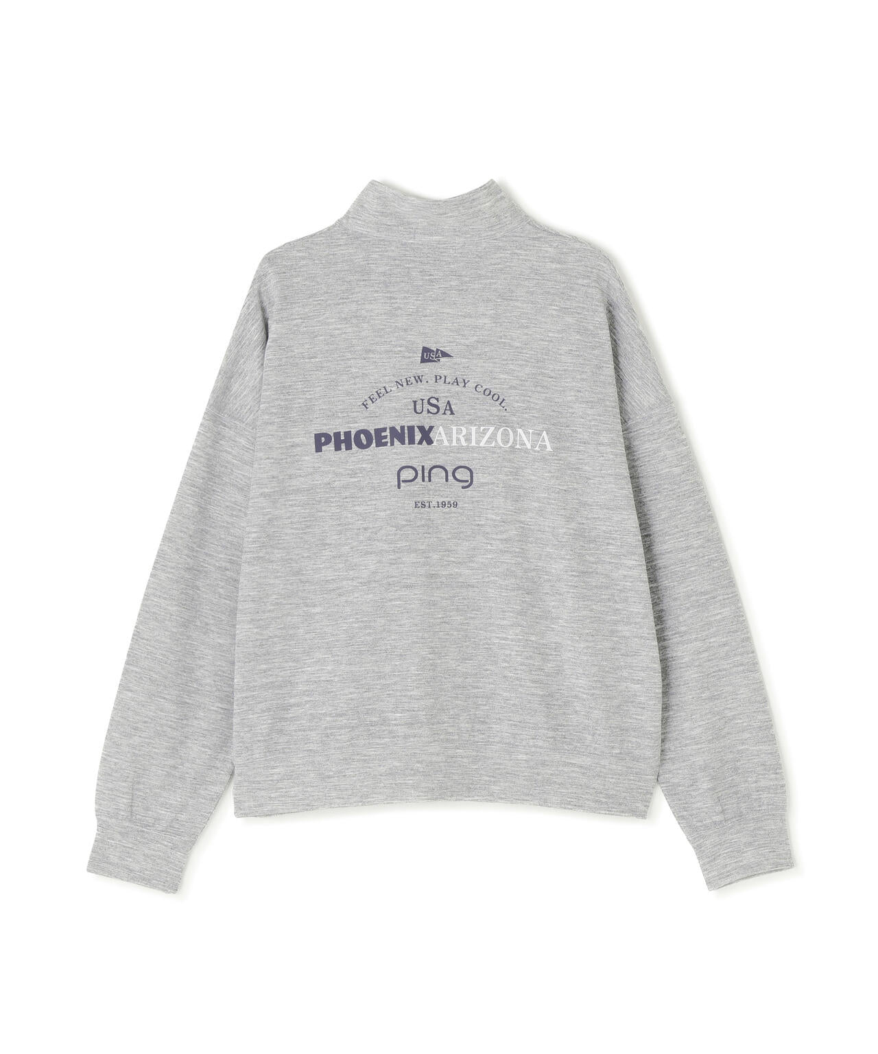【PING APPAREL】全方向ストレッチダブルフェイスドライミックスアイストーンハーフジップカットソー＜NATIVE＞ (LADIES)