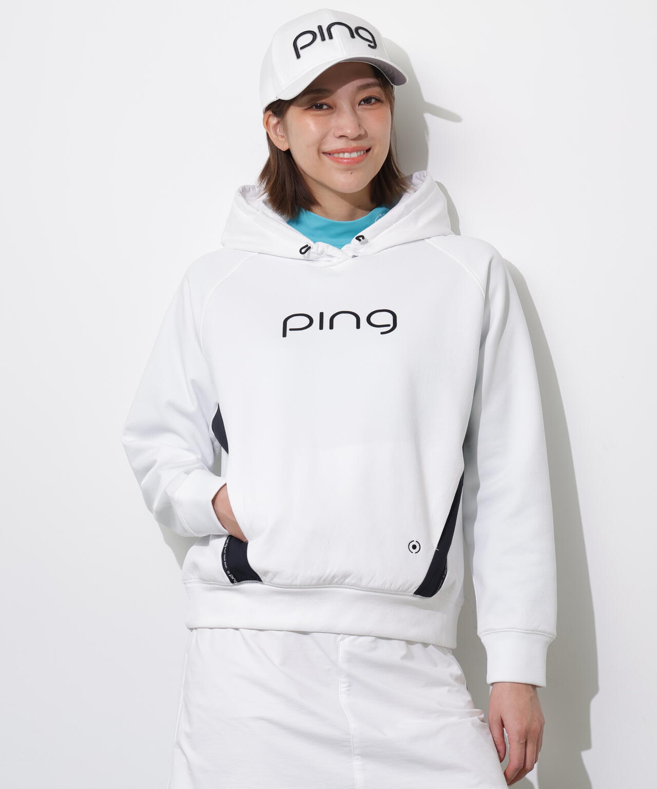 【PING APPAREL】全方向ストレッチ接結裏メッシュ切替ロゴテープスウェットフーディ ＜PERFORMANCE＞ (LADIES)