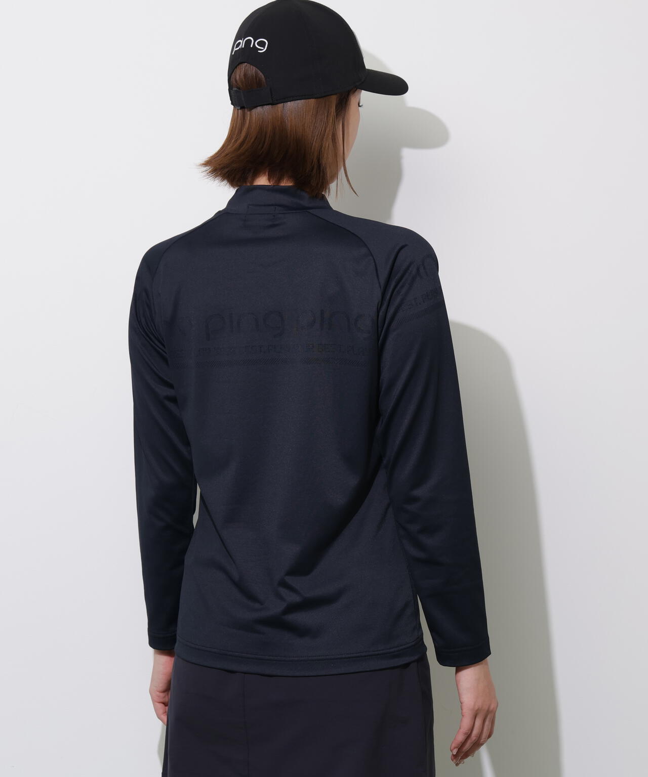 PING APPAREL】ロゴジャカード長袖ハイネックシャツ ＜PERFORMANCE