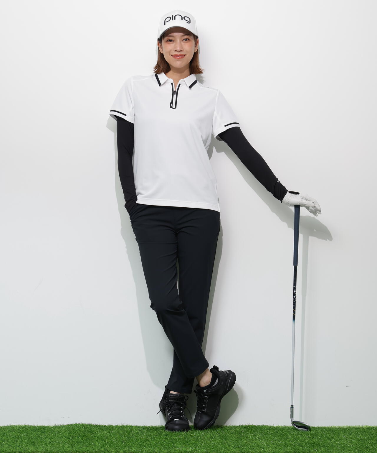 PING APPAREL】【UVカット・接触冷感】Uネック長袖インナーシャツ