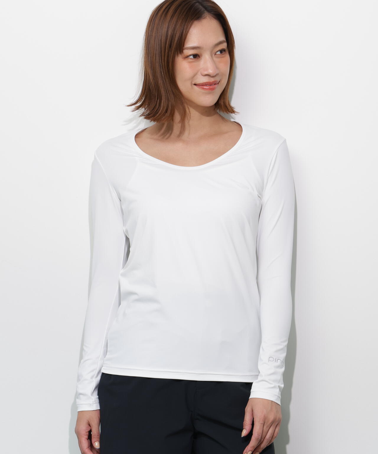 PING APPAREL】【UVカット・接触冷感】Uネック長袖インナーシャツ