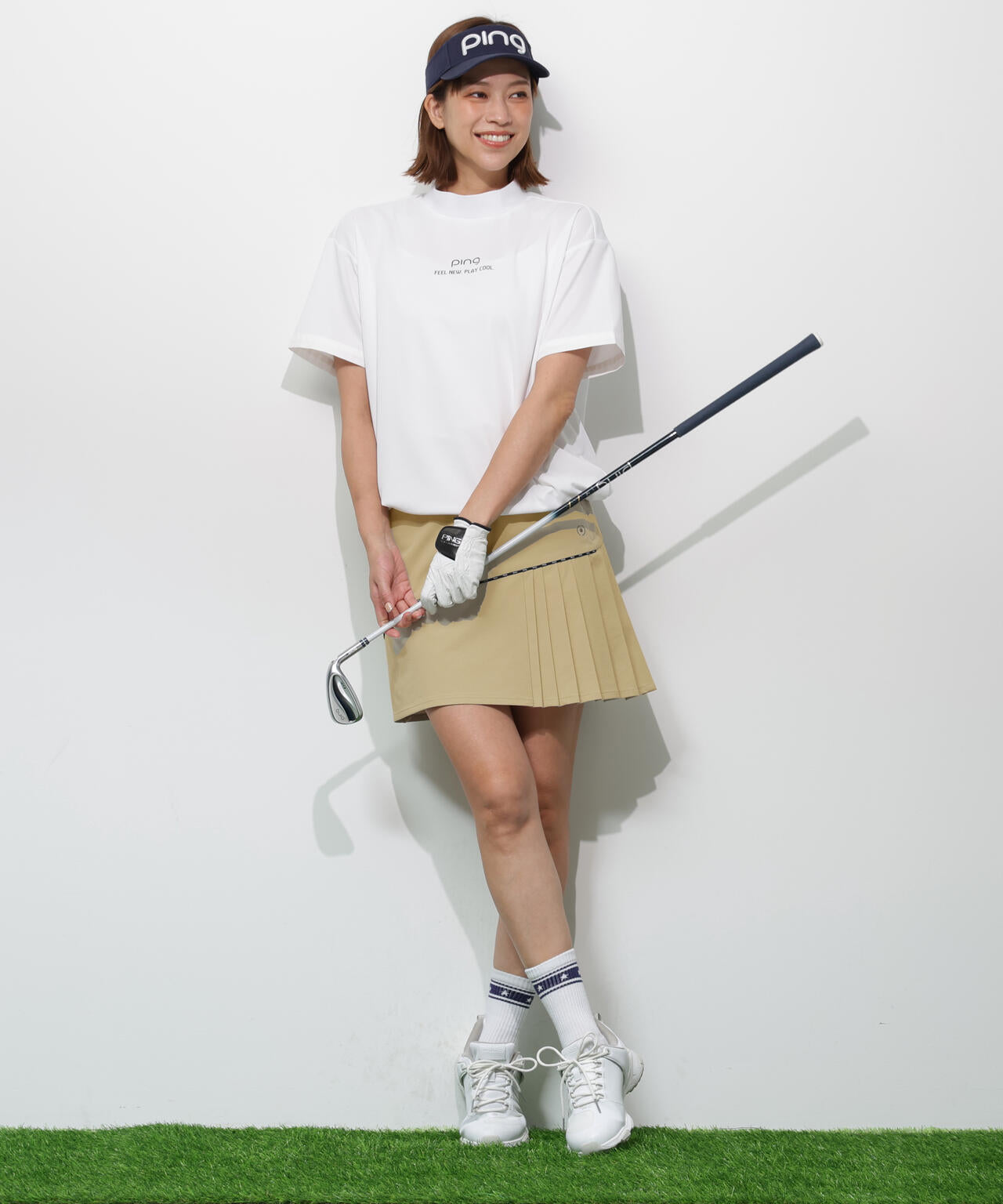 PING APPAREL】サンベール×クールフローカノコ半袖ハイネックシャツ
