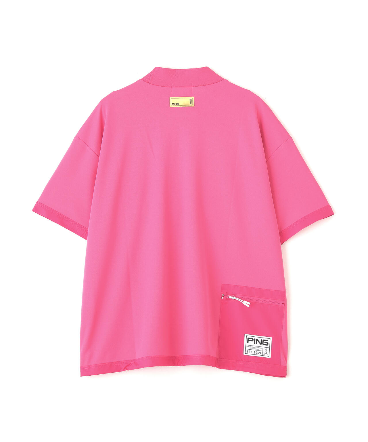 PLEATSPLEASE サーモンピンク　 ハイネック Tシャツ 半袖 PLEATSPLEASE サーモンピンク ハイネック Tシャツ 半袖 ビュークール