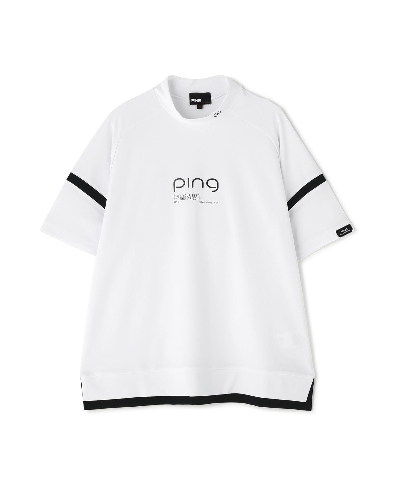 【PING APPAREL】レイブロックエコ配色切替半袖ハイネックシャツ ＜PERFORMANCE＞ (LADIES)