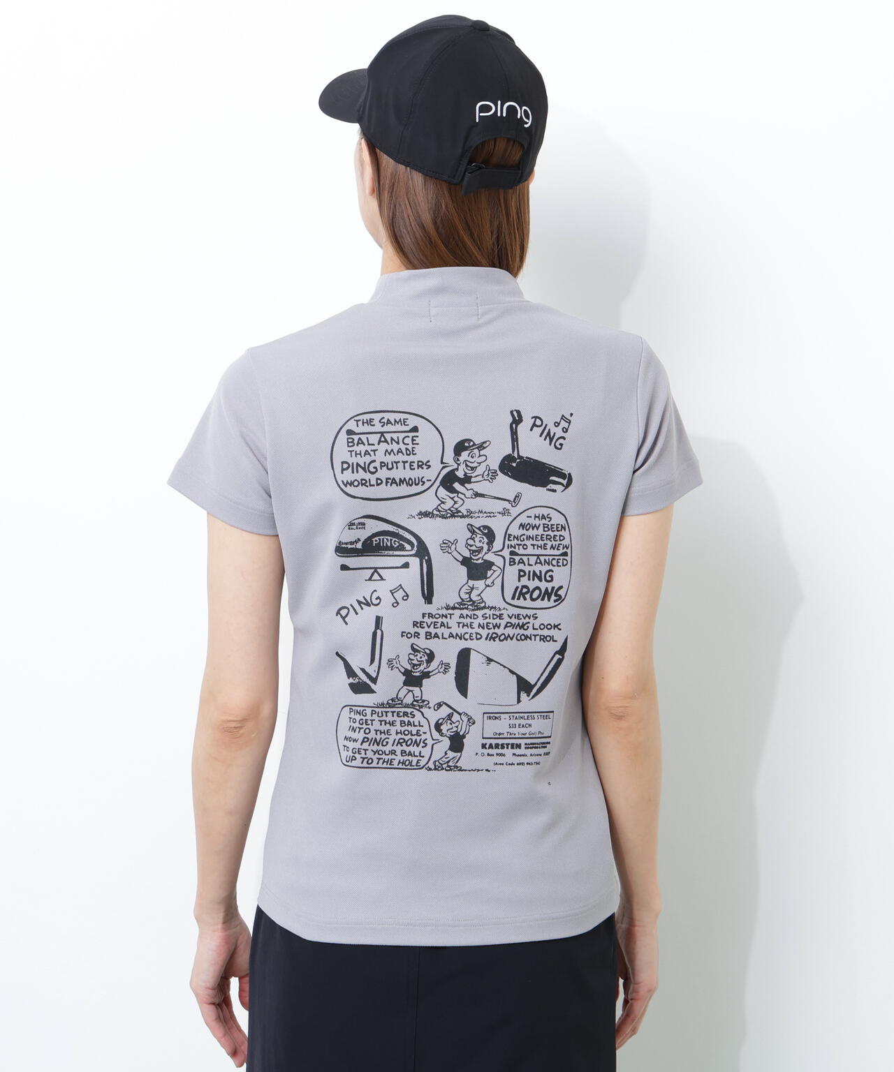 【PING APPAREL】【10カラーシリーズ】PEカノコ半袖ハイネックシャツ ＜NATIVE＞ (LADIES)