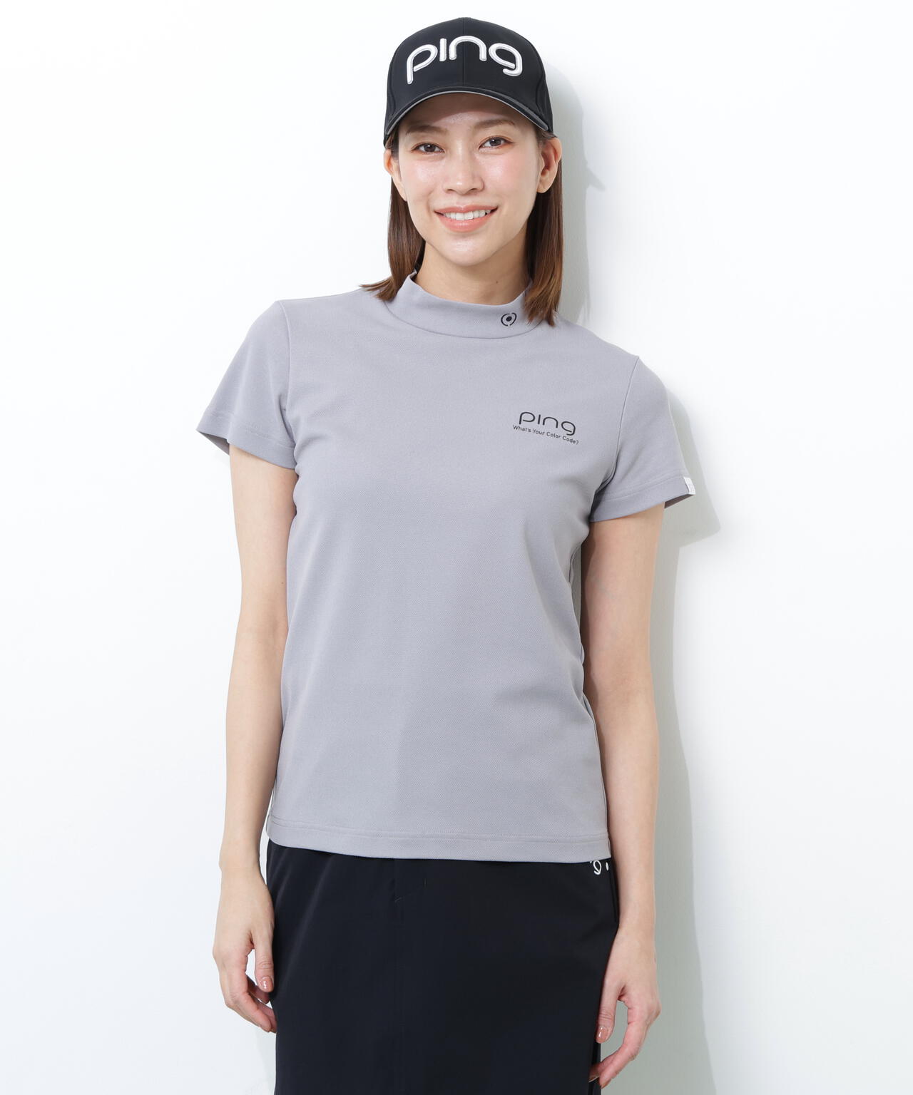 【PING APPAREL】【10カラーシリーズ】PEカノコ半袖ハイネックシャツ ＜NATIVE＞ (LADIES)