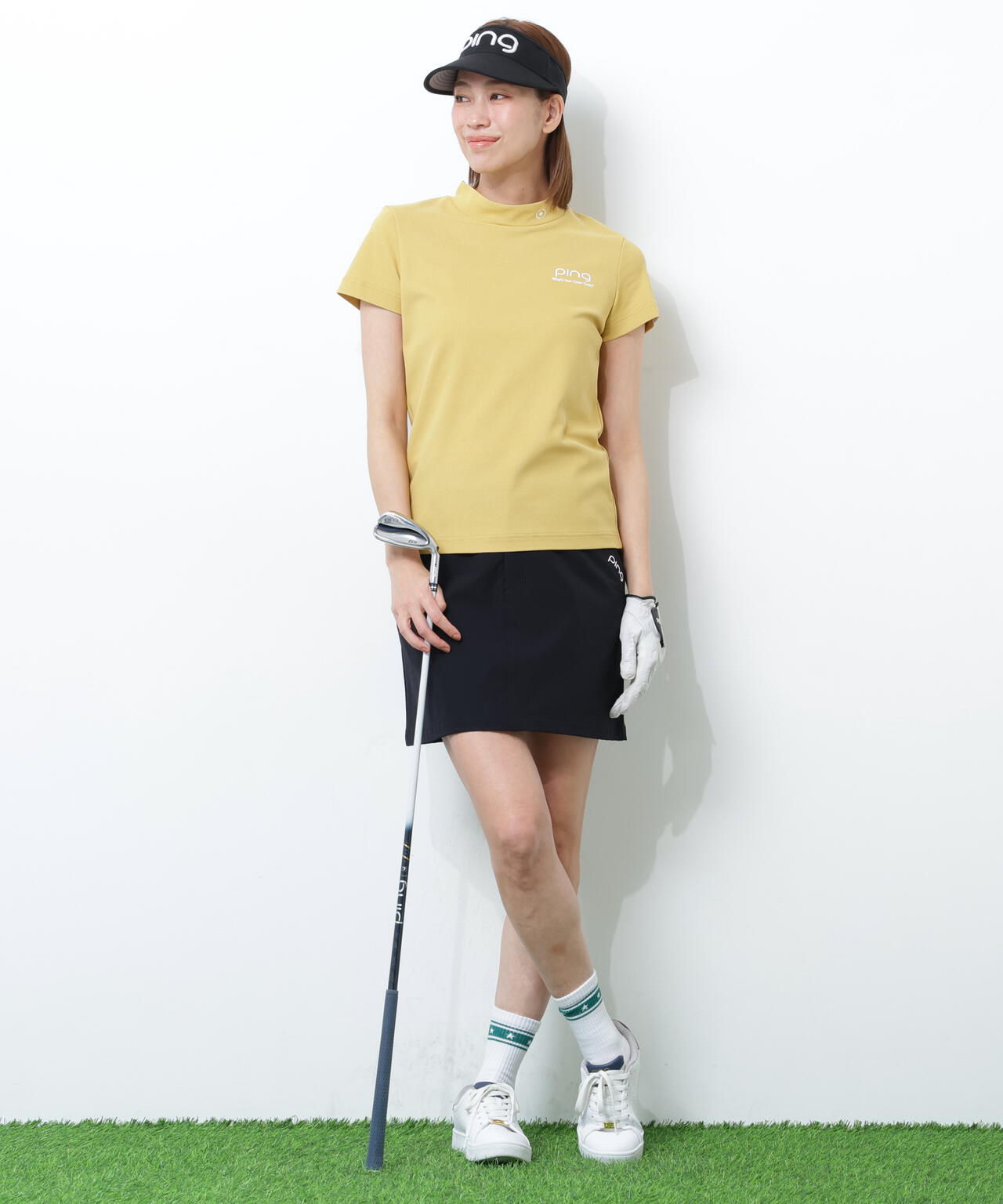 【PING APPAREL】【10カラーシリーズ】PEカノコ半袖ハイネックシャツ ＜NATIVE＞ (LADIES)