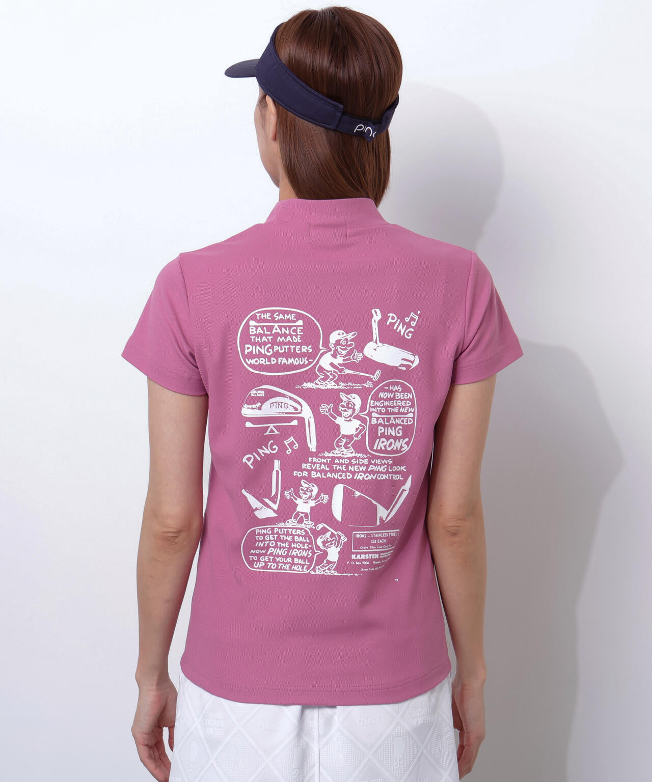 ピンクエイトロックベアカノコ 半袖ハイネックカットソー PING APPAREL】【10カラーシリーズ】PEカノコ半袖ハイネックシャツ