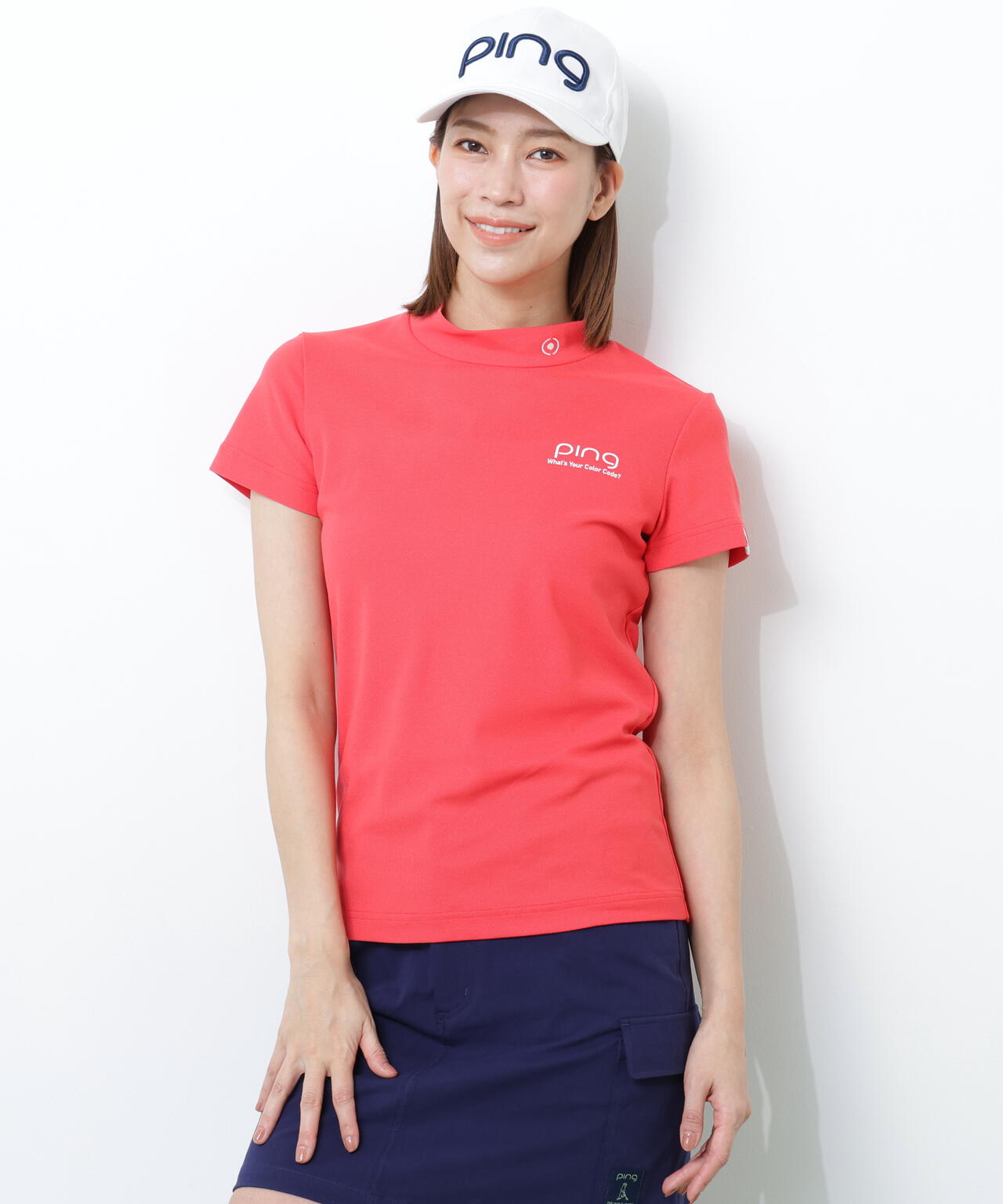 【PING APPAREL】【10カラーシリーズ】PEカノコ半袖ハイネックシャツ ＜NATIVE＞ (LADIES)