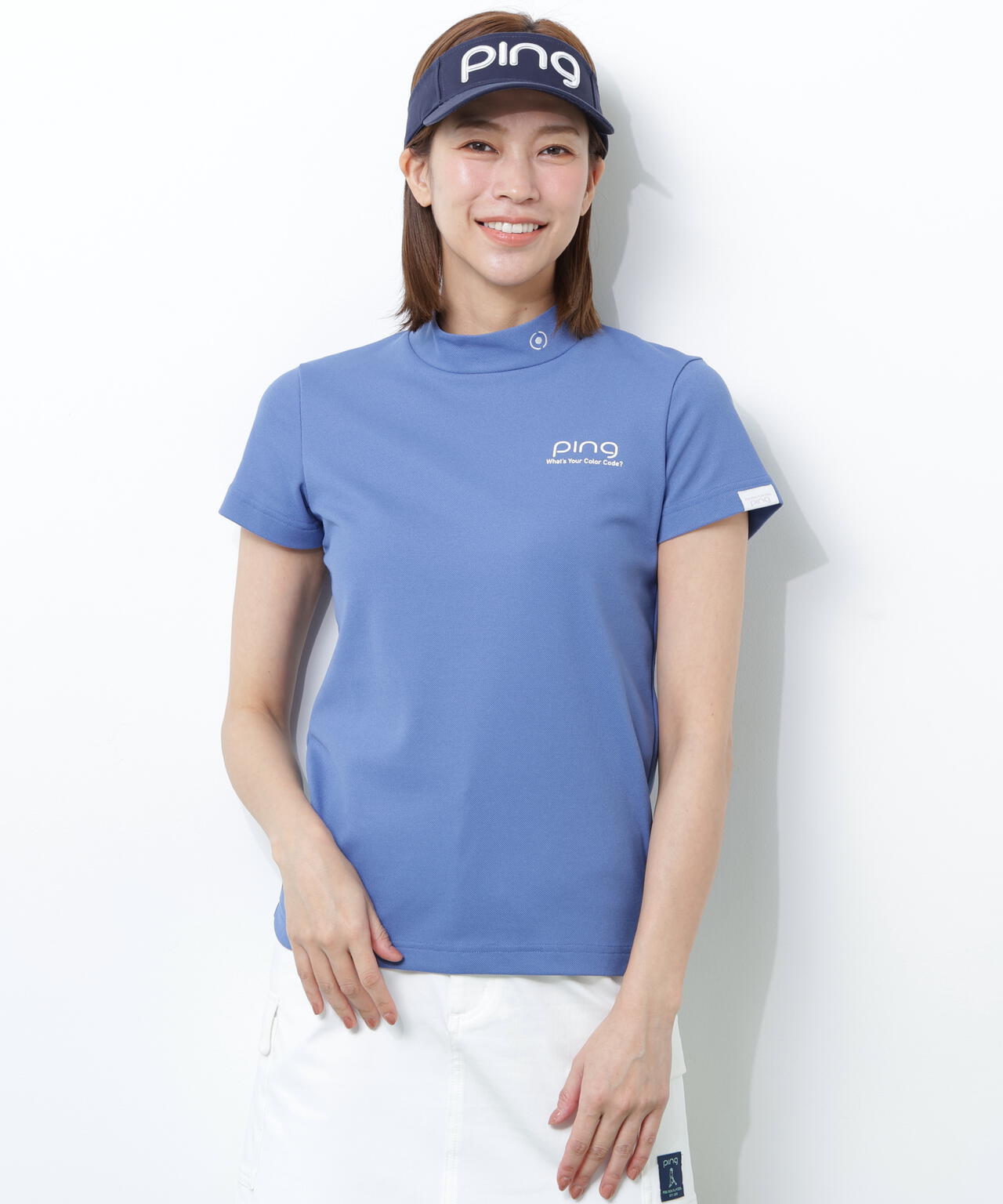 【PING APPAREL】【10カラーシリーズ】PEカノコ半袖ハイネックシャツ ＜NATIVE＞ (LADIES)