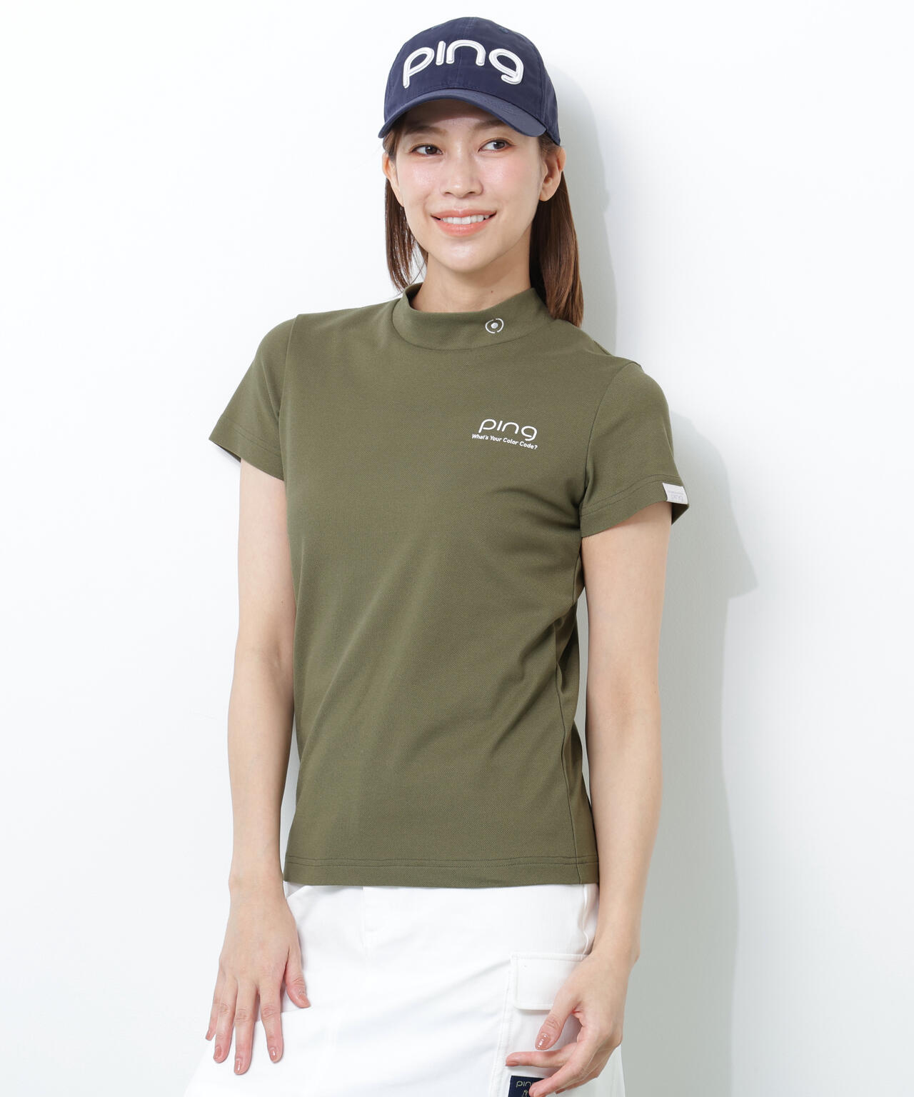 PING APPAREL】【10カラーシリーズ】PEカノコ半袖ハイネックシャツ