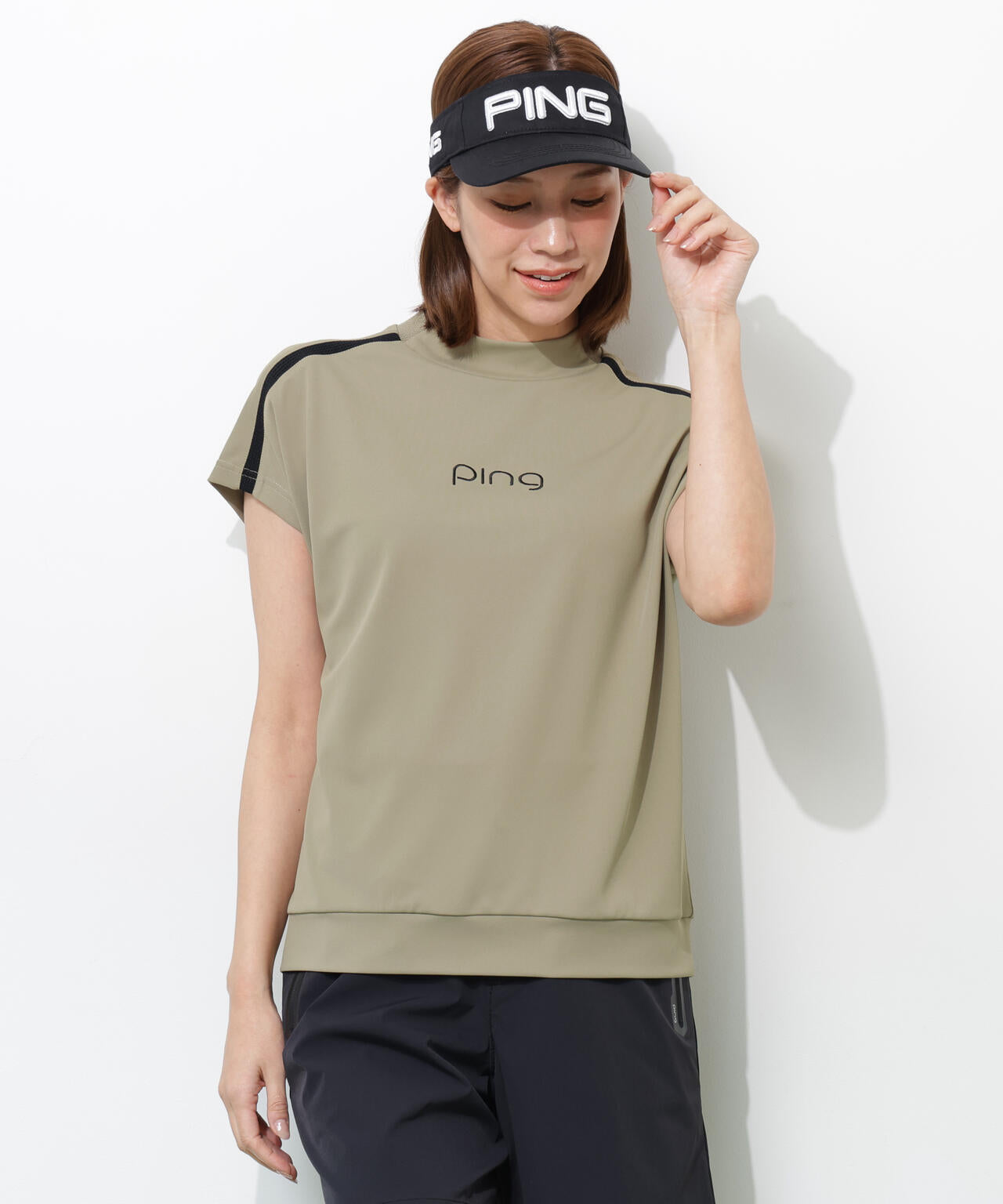 PING APPAREL】テラカノコ半袖ハイネックシャツ ＜GOLD＞ (LADIES