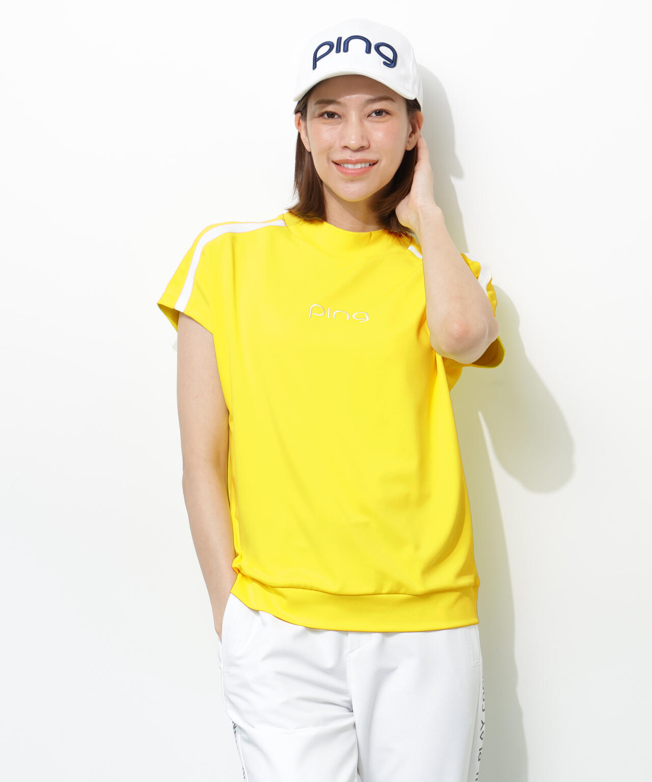 PING APPAREL】テラカノコ半袖ハイネックシャツ ＜GOLD＞ (LADIES