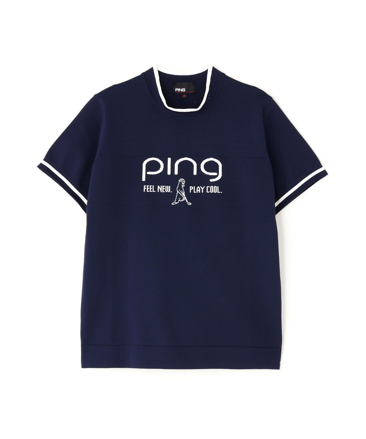 PING APPAREL】Mr.PINGジャカード半袖ハイネックニット ＜GOLD
