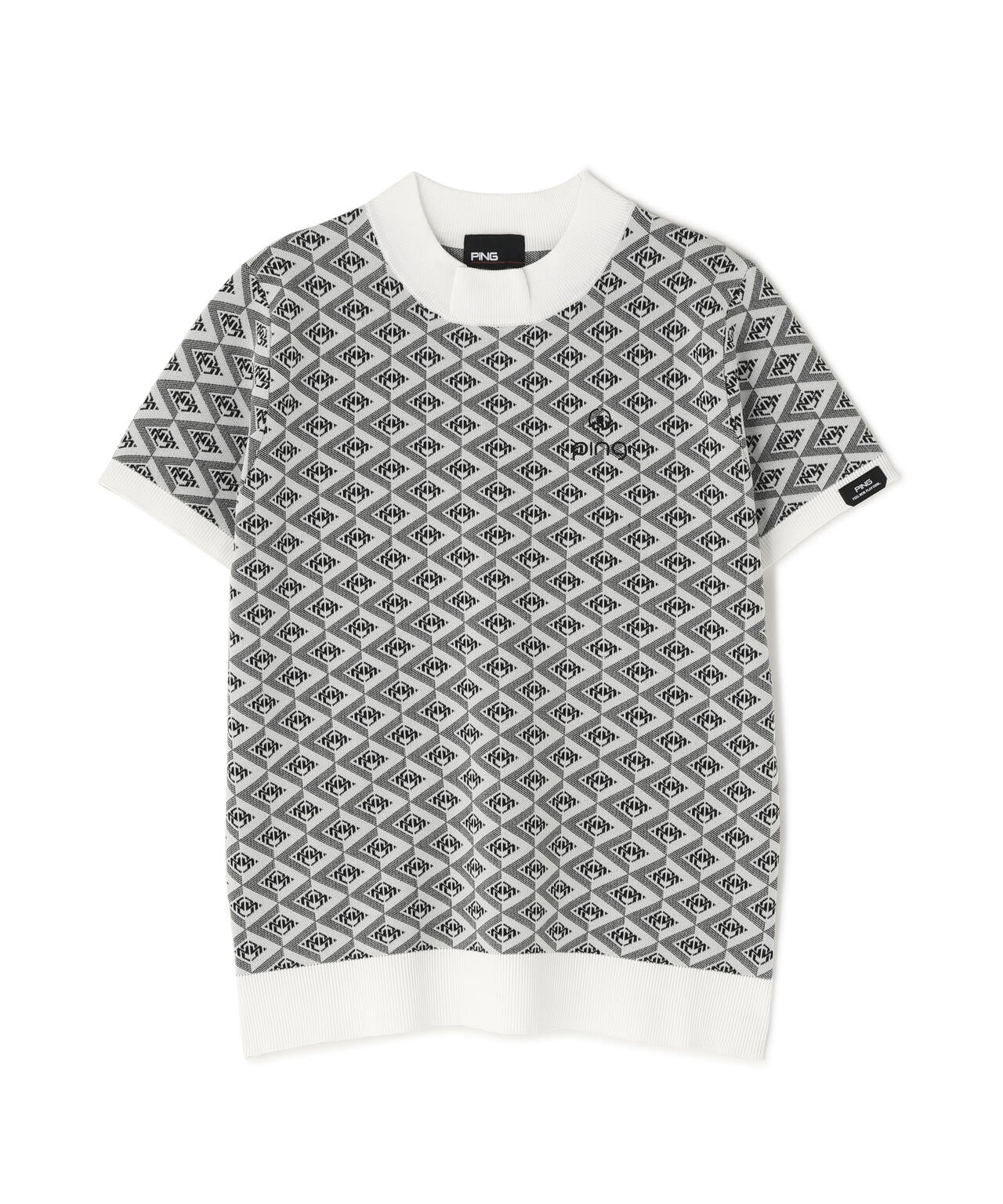 【PING APPAREL】AZモノグラムジャカード半袖ハイネックネックニット ＜PERFORMANCE＞ (LADIES)