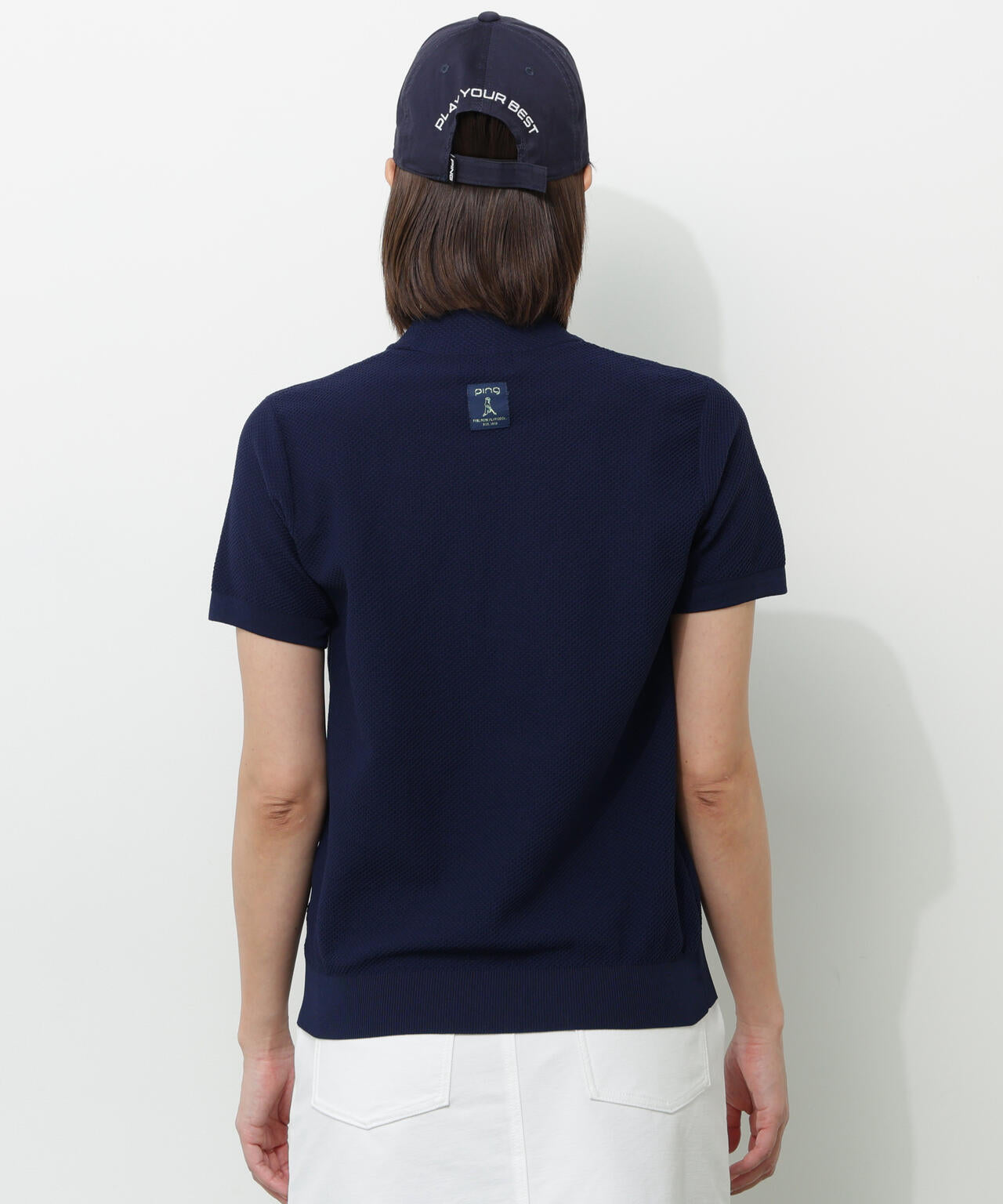 【PING APPAREL】Mr.PINGエンボス半袖ハイネックニット ＜NATIVE＞ (LADIES)