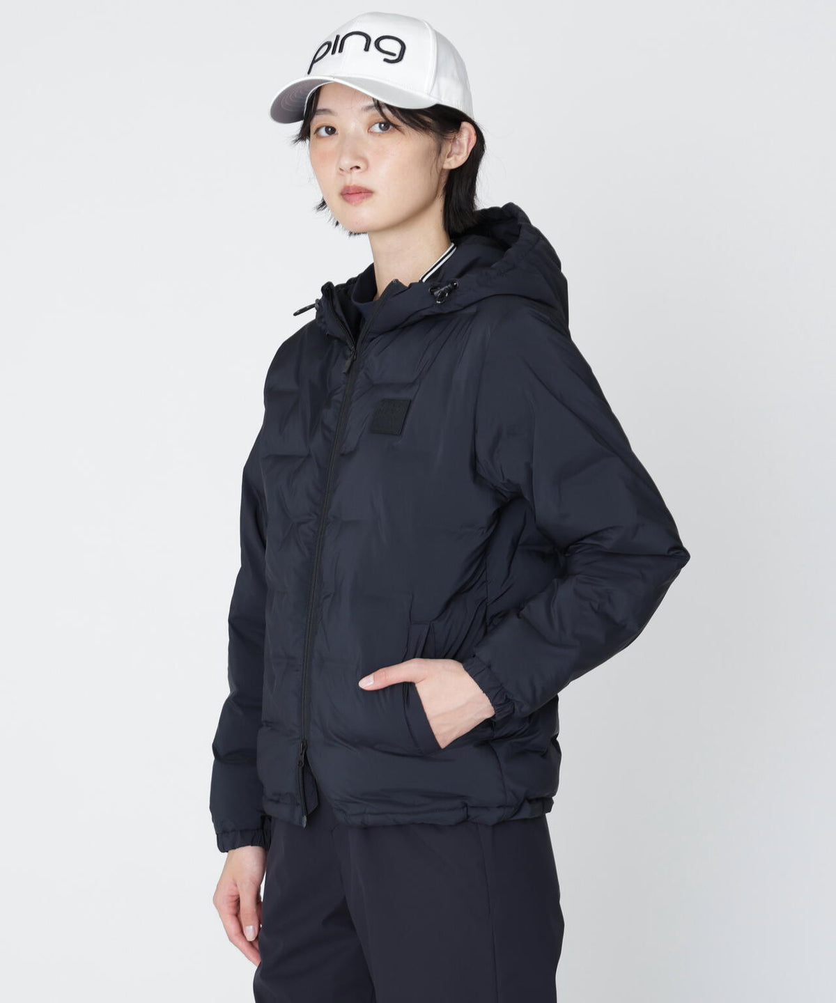 [PING APPAREL] [撥水・保温] サーモライトエコメイド二重織中綿フーディブルゾン (LADIES)