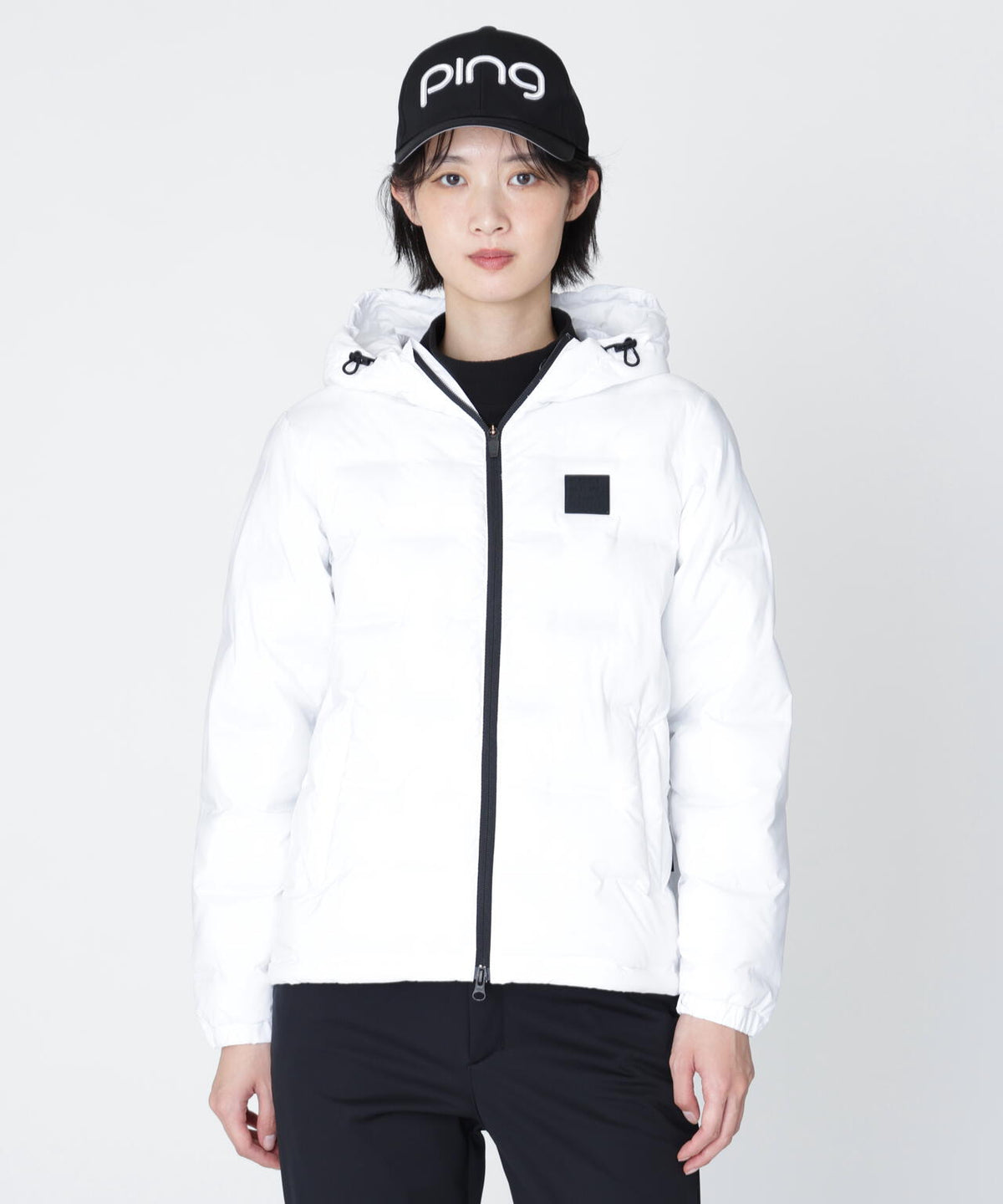 [PING APPAREL] [撥水・保温] サーモライトエコメイド二重織中綿フーディブルゾン (LADIES)