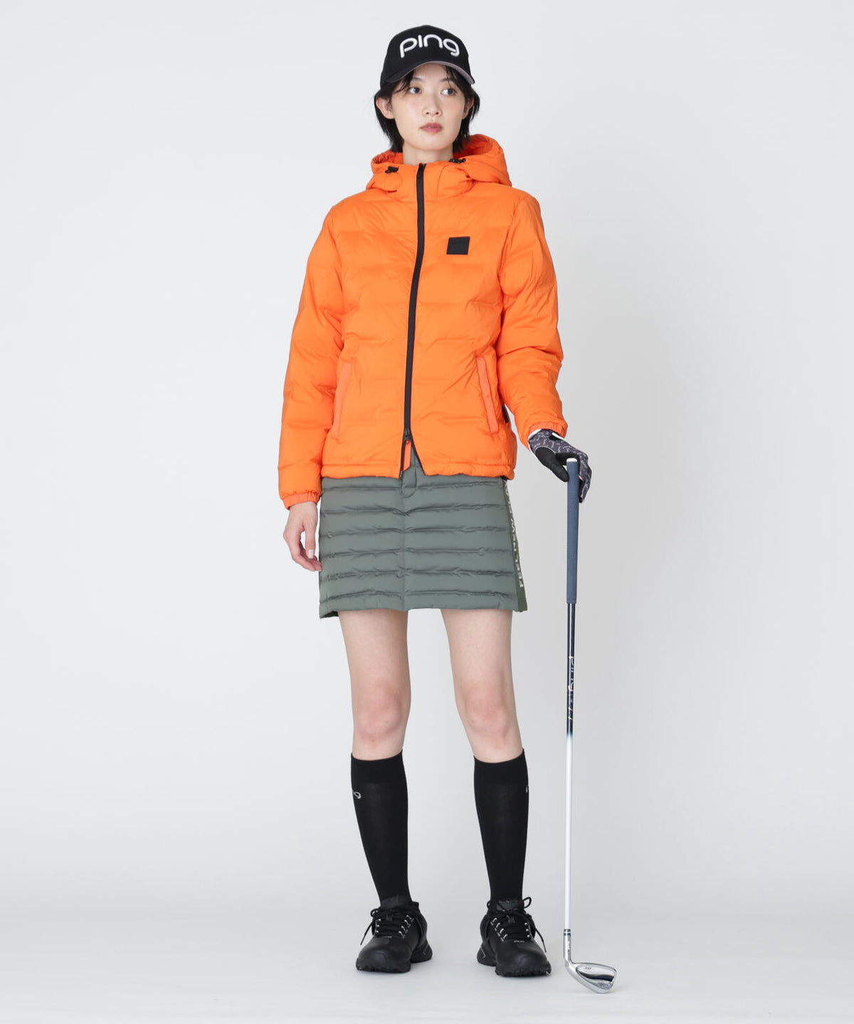 [PING APPAREL] [撥水・保温] サーモライトエコメイド二重織中綿フーディブルゾン (LADIES)