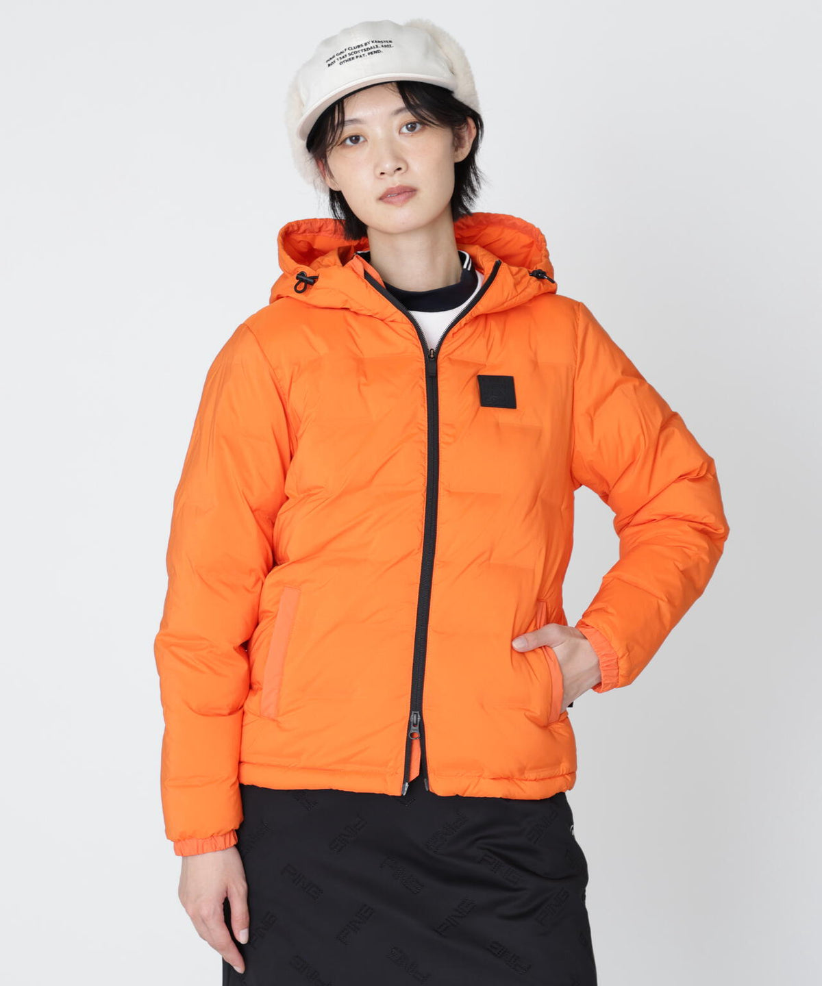 [PING APPAREL] [撥水・保温] サーモライトエコメイド二重織中綿フーディブルゾン (LADIES)