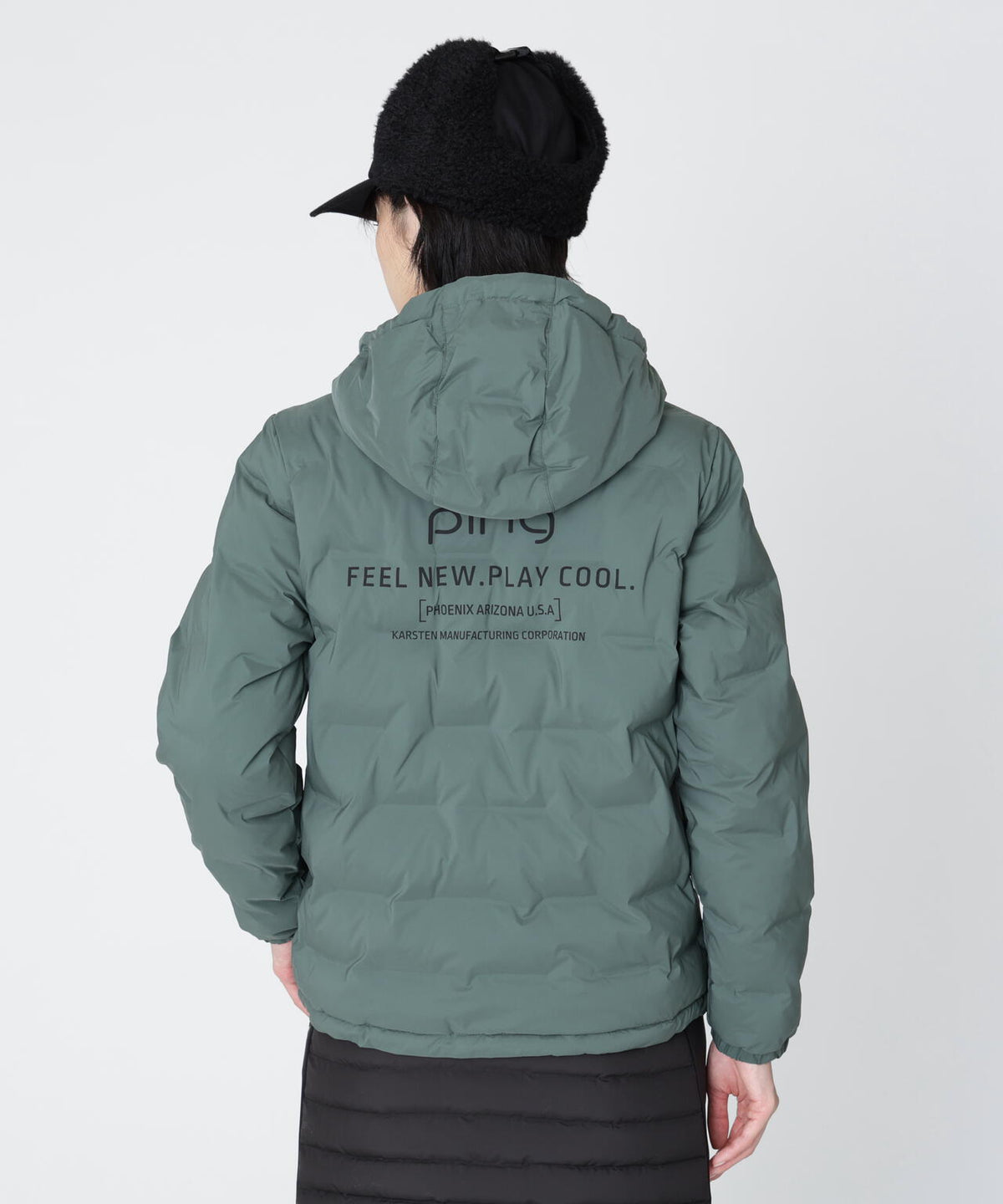 [PING APPAREL] [撥水・保温] サーモライトエコメイド二重織中綿フーディブルゾン (LADIES)
