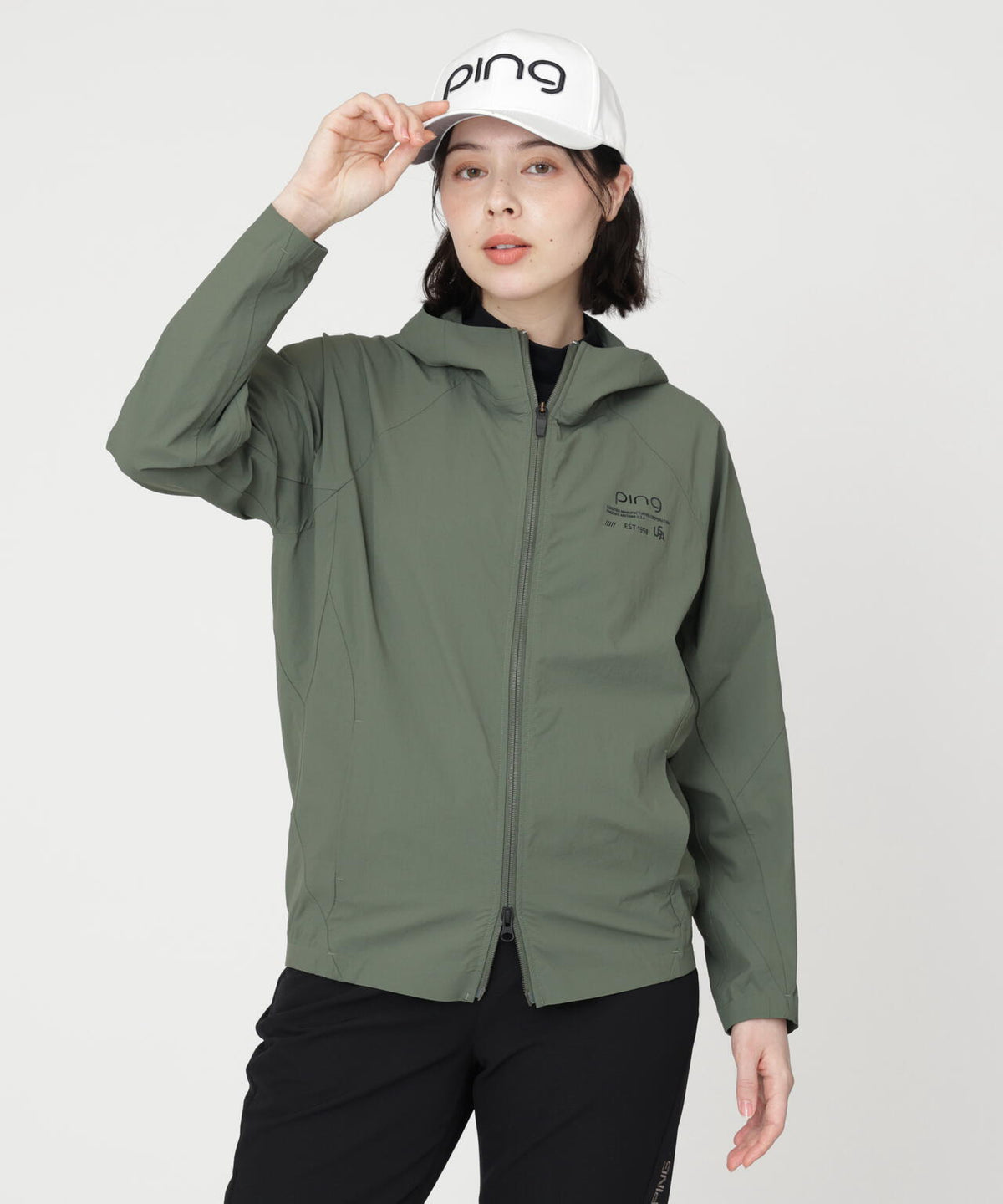 【PING APPAREL】全方向ストレッチフルジップフーディーブルゾン (LADIES)