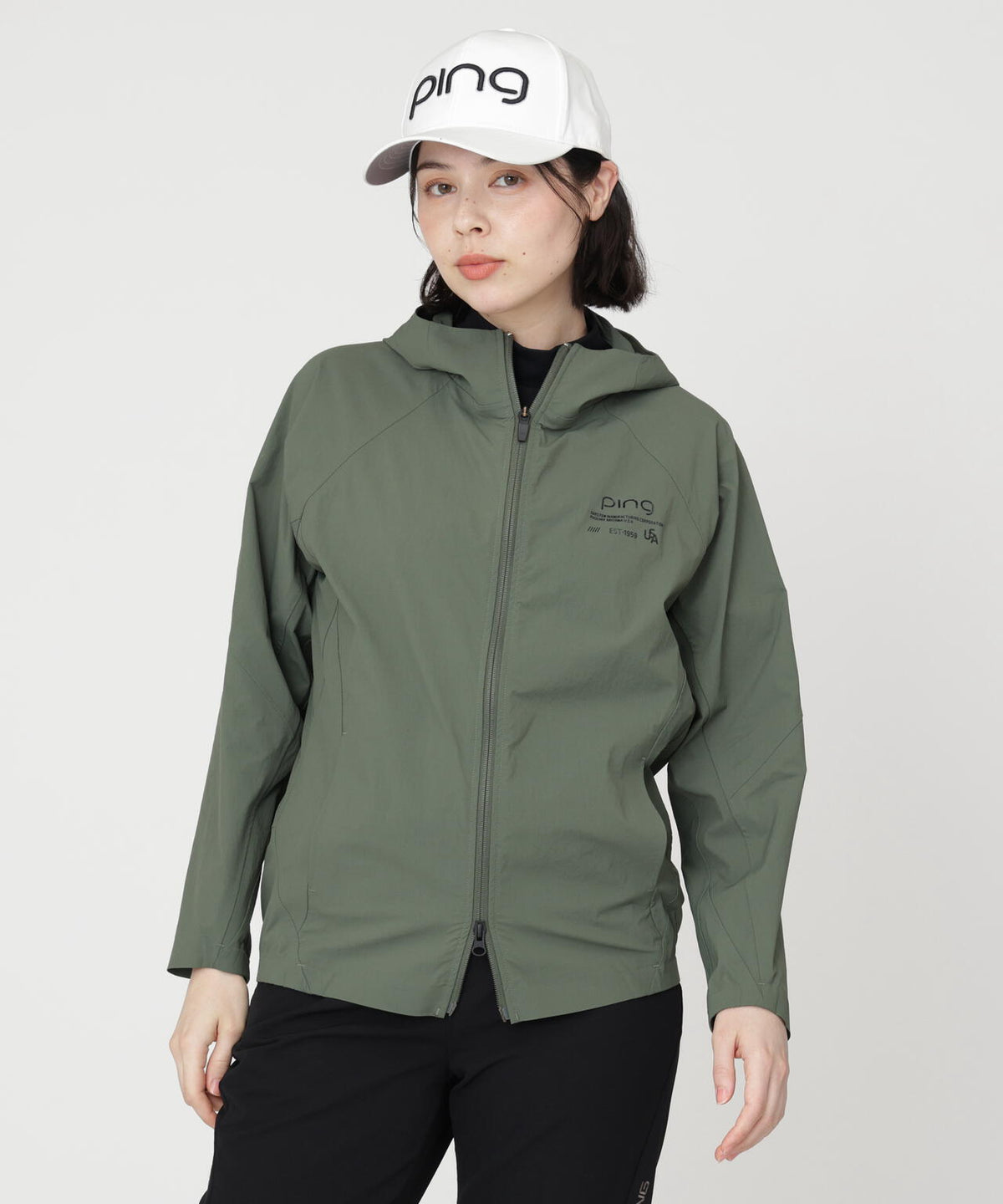 【PING APPAREL】全方向ストレッチフルジップフーディーブルゾン (LADIES)
