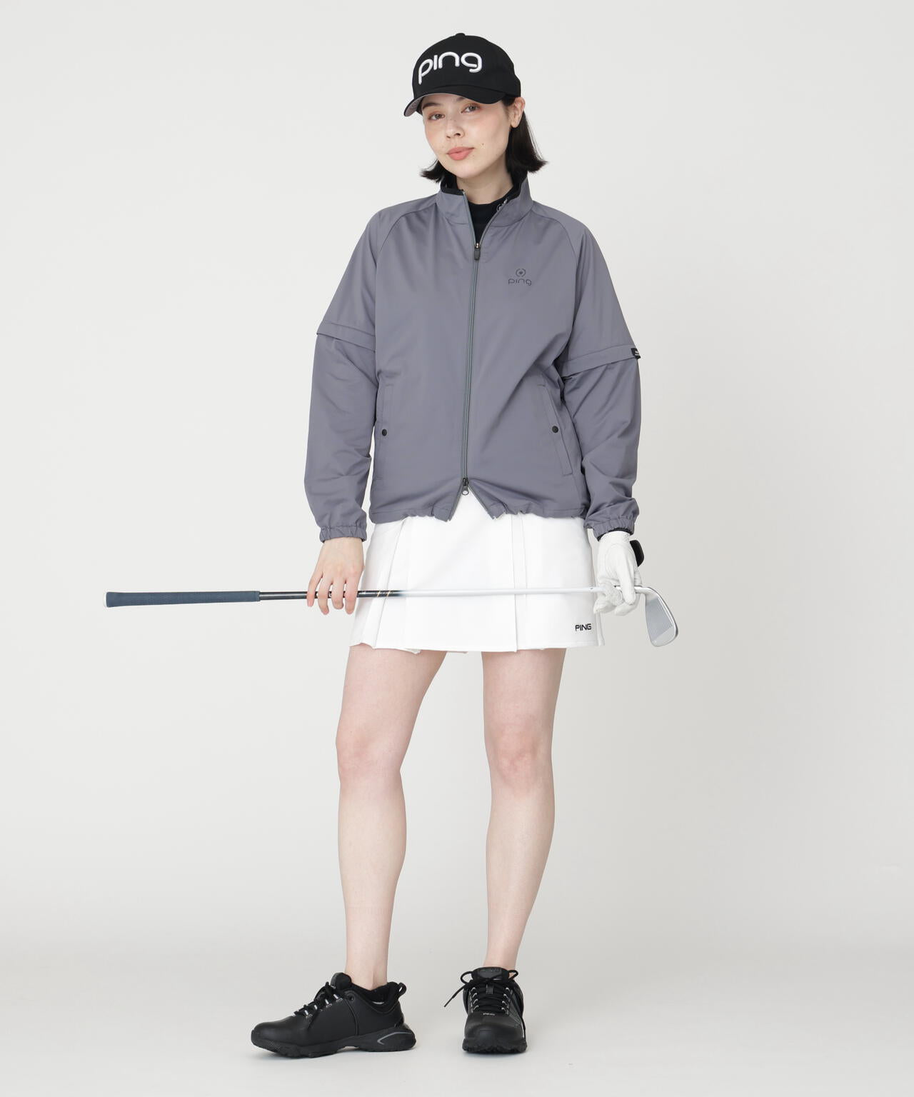 【PING APPAREL】ストレッチハイゲージ天竺2WAYスタンドフルジップブルゾン (LADIES)