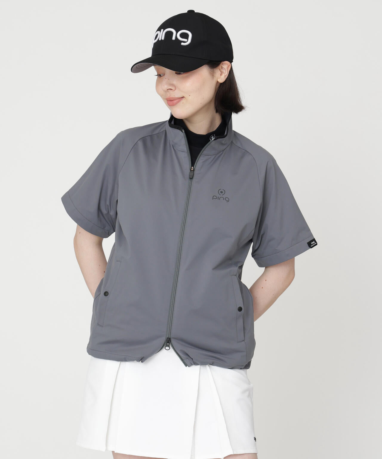 PING APPAREL】ストレッチハイゲージ天竺2WAYスタンドフルジップ