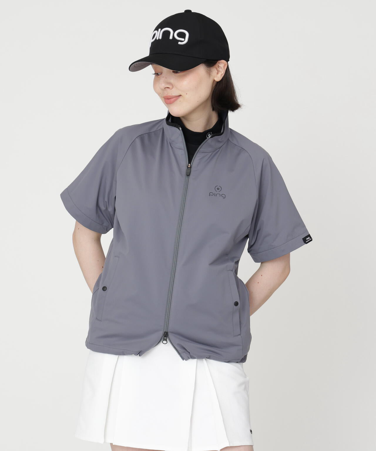 【PING APPAREL】ストレッチハイゲージ天竺2WAYスタンドフルジップブルゾン (LADIES)
