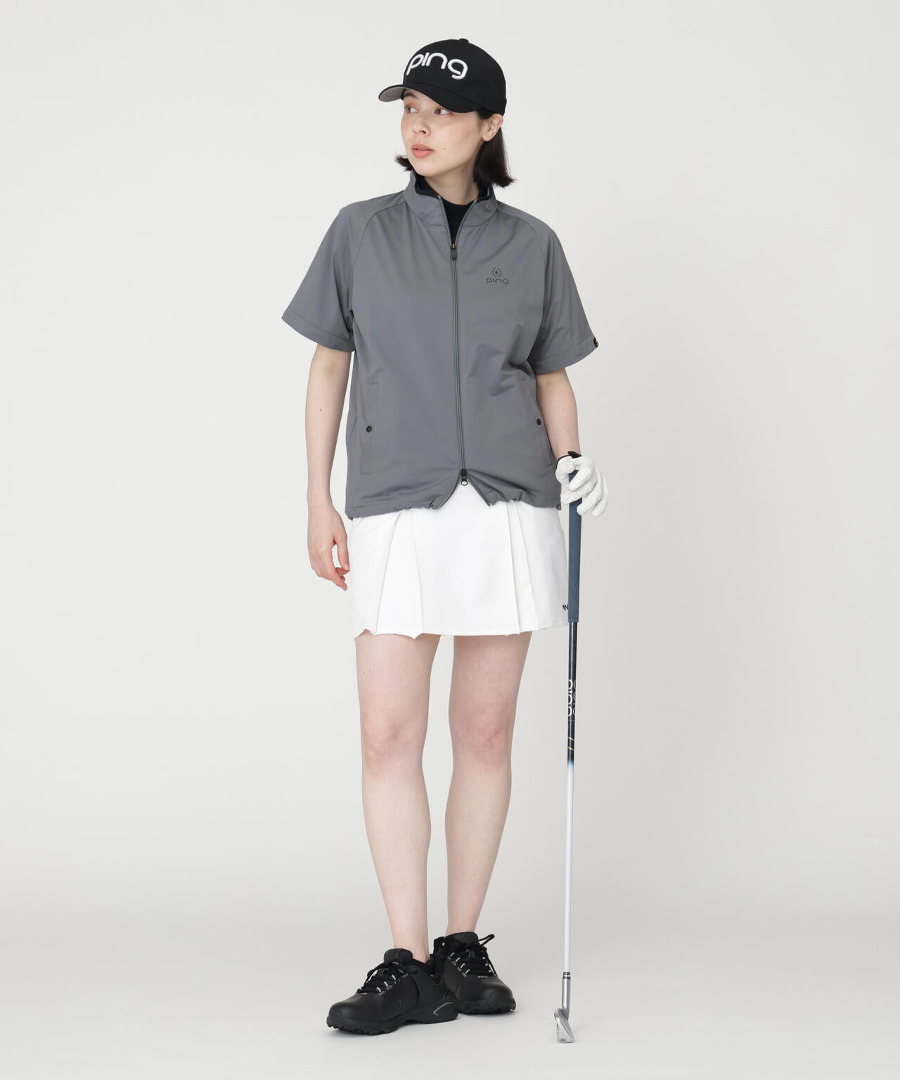 PING APPAREL】ストレッチハイゲージ天竺2WAYスタンドフルジップ