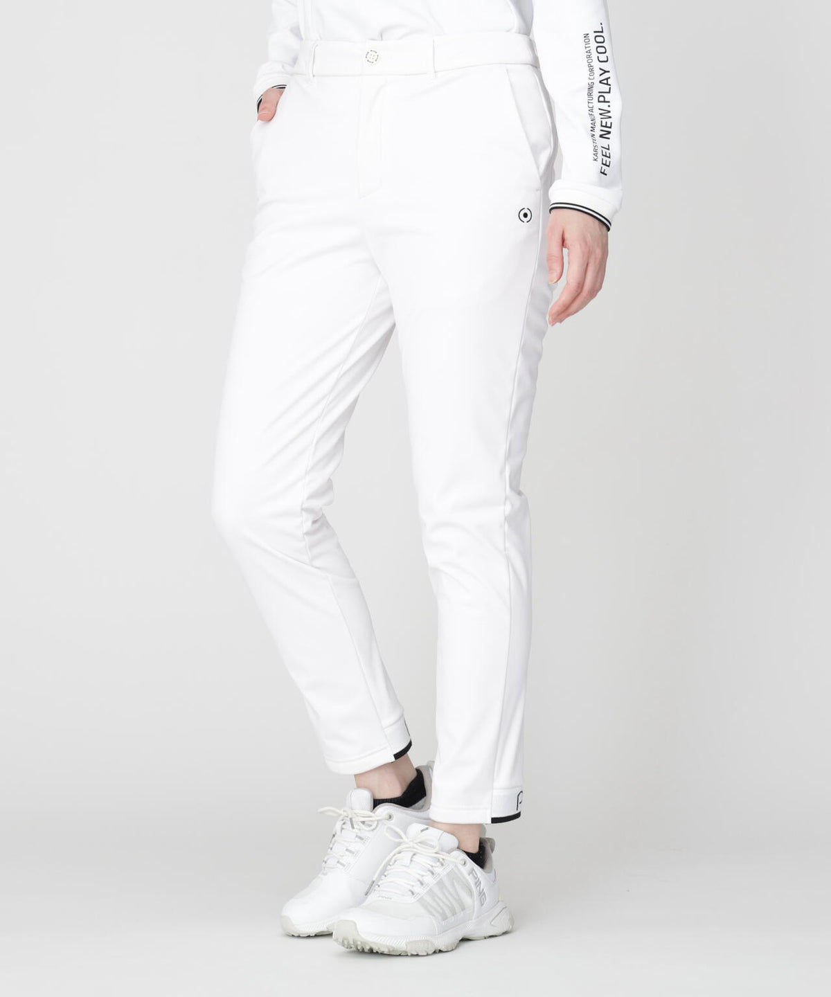 [PING APPAREL] [ストレッチ・防風] 裾ロゴジャカードボンディングジョガーパンツ (LADIES)