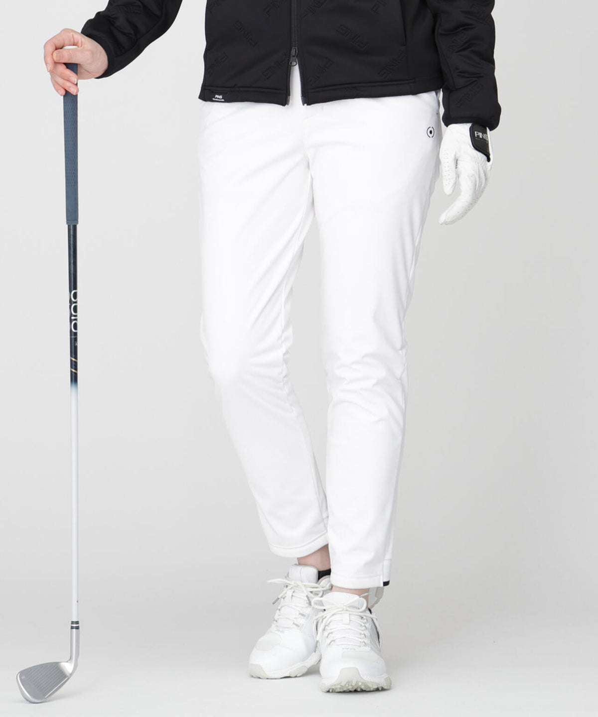 [PING APPAREL] [ストレッチ・防風] 裾ロゴジャカードボンディングジョガーパンツ (LADIES)