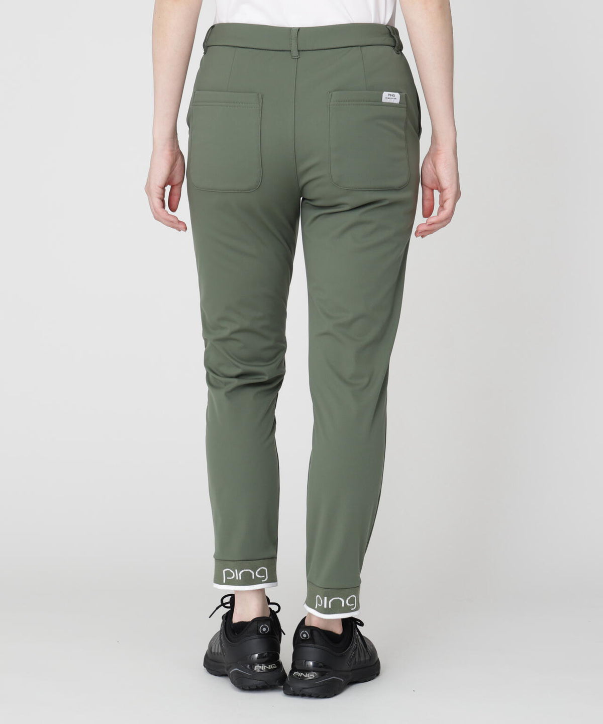 [PING APPAREL] [ストレッチ・防風] 裾ロゴジャカードボンディングジョガーパンツ (LADIES)