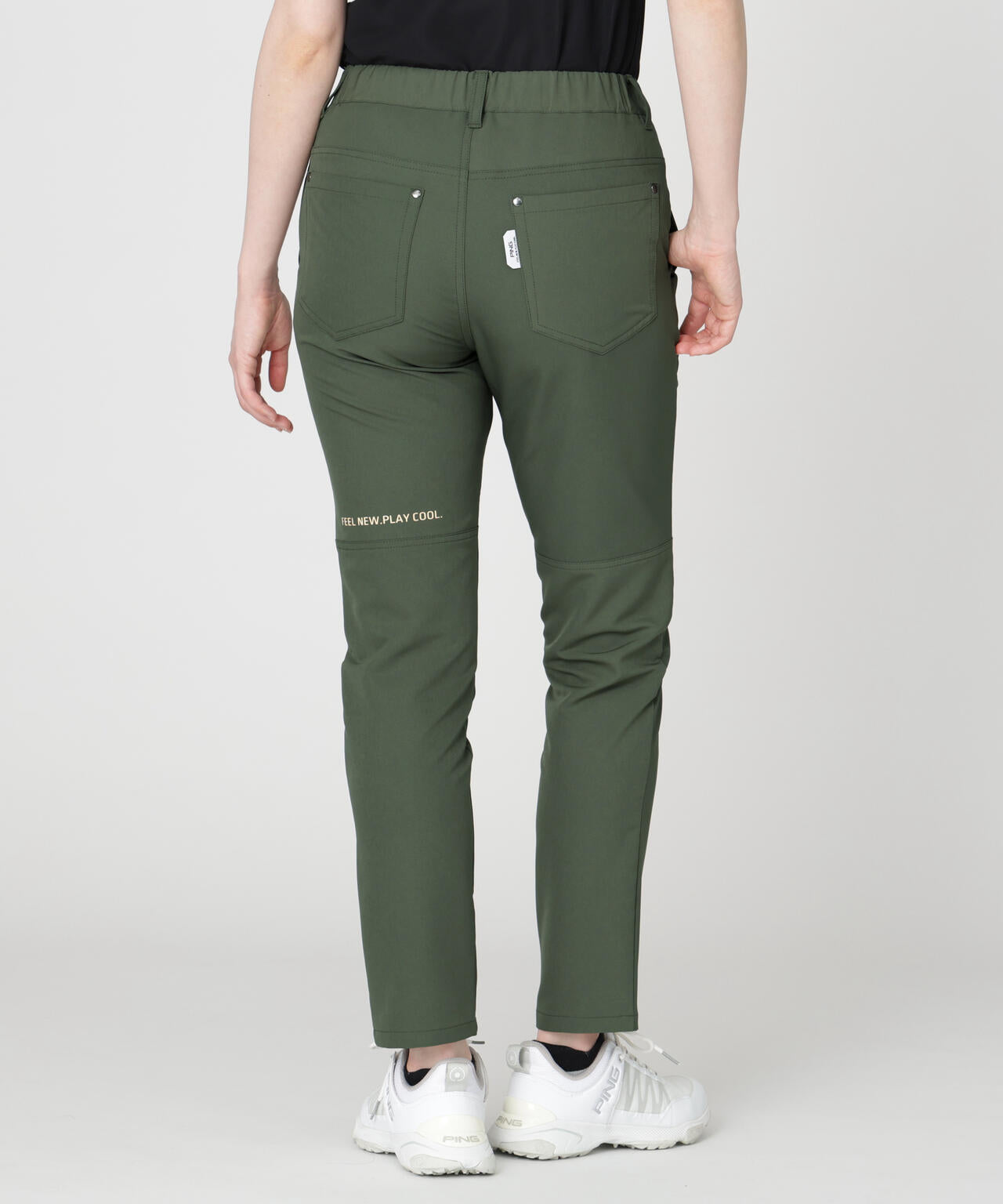 【PING APPAREL】全方向ストレッチ裏グリッドナイロン5ポケットテーパードパンツ (LADIES)