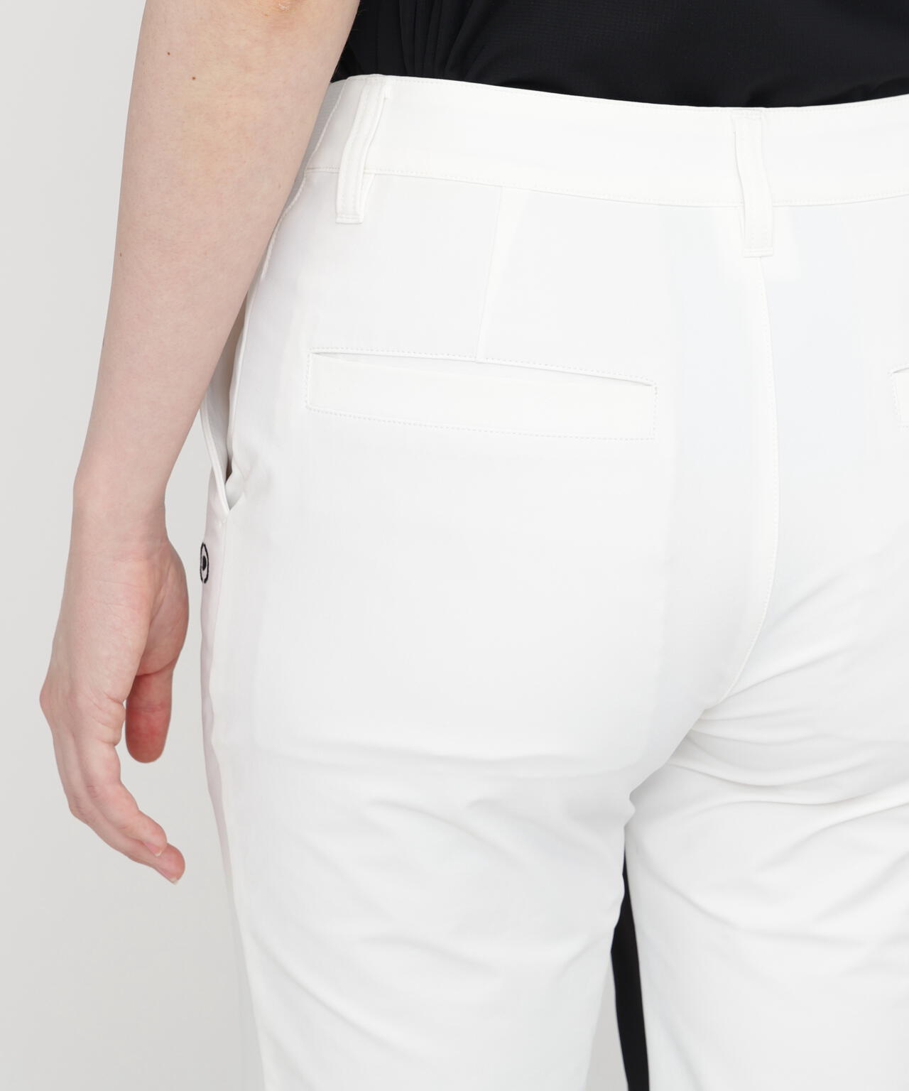 【PING APPAREL】全方向ストレッチ二重織 フィット＆ストレッチ配色テーパードパンツ (LADIES)