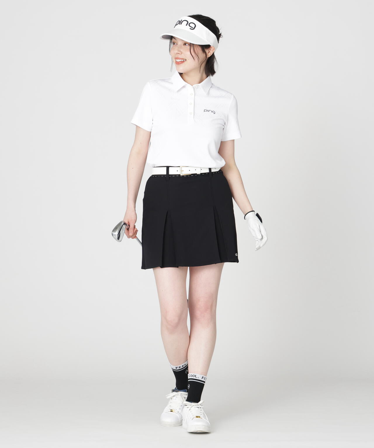 [PING APPAREL] パーテックスアンリミテッドプリーツスカート ＜GOLD＞ (LADIES)