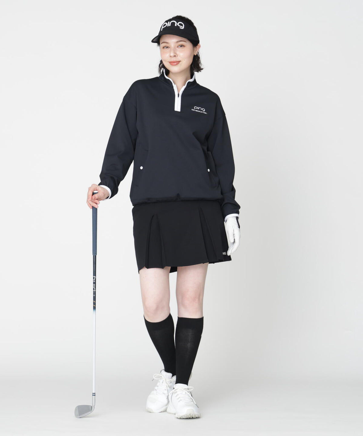 [PING APPAREL] パーテックスアンリミテッドプリーツスカート ＜GOLD＞ (LADIES)