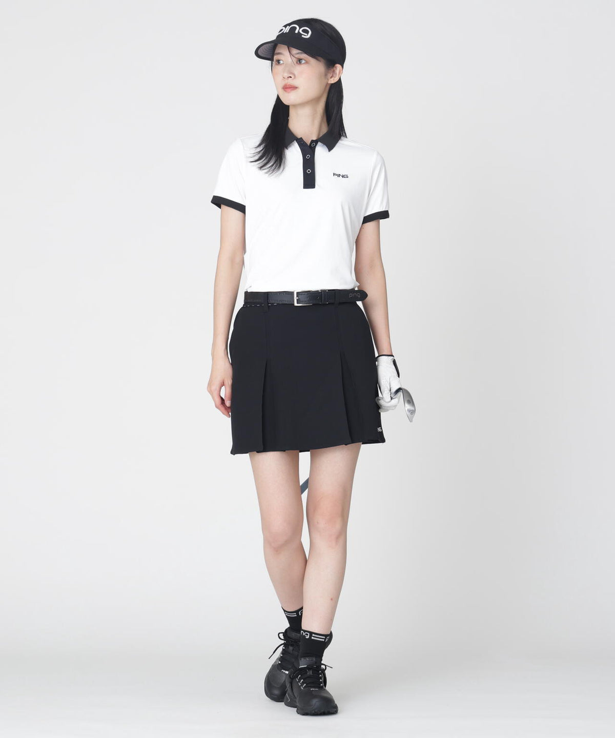 [PING APPAREL] パーテックスアンリミテッドプリーツスカート ＜GOLD＞ (LADIES)