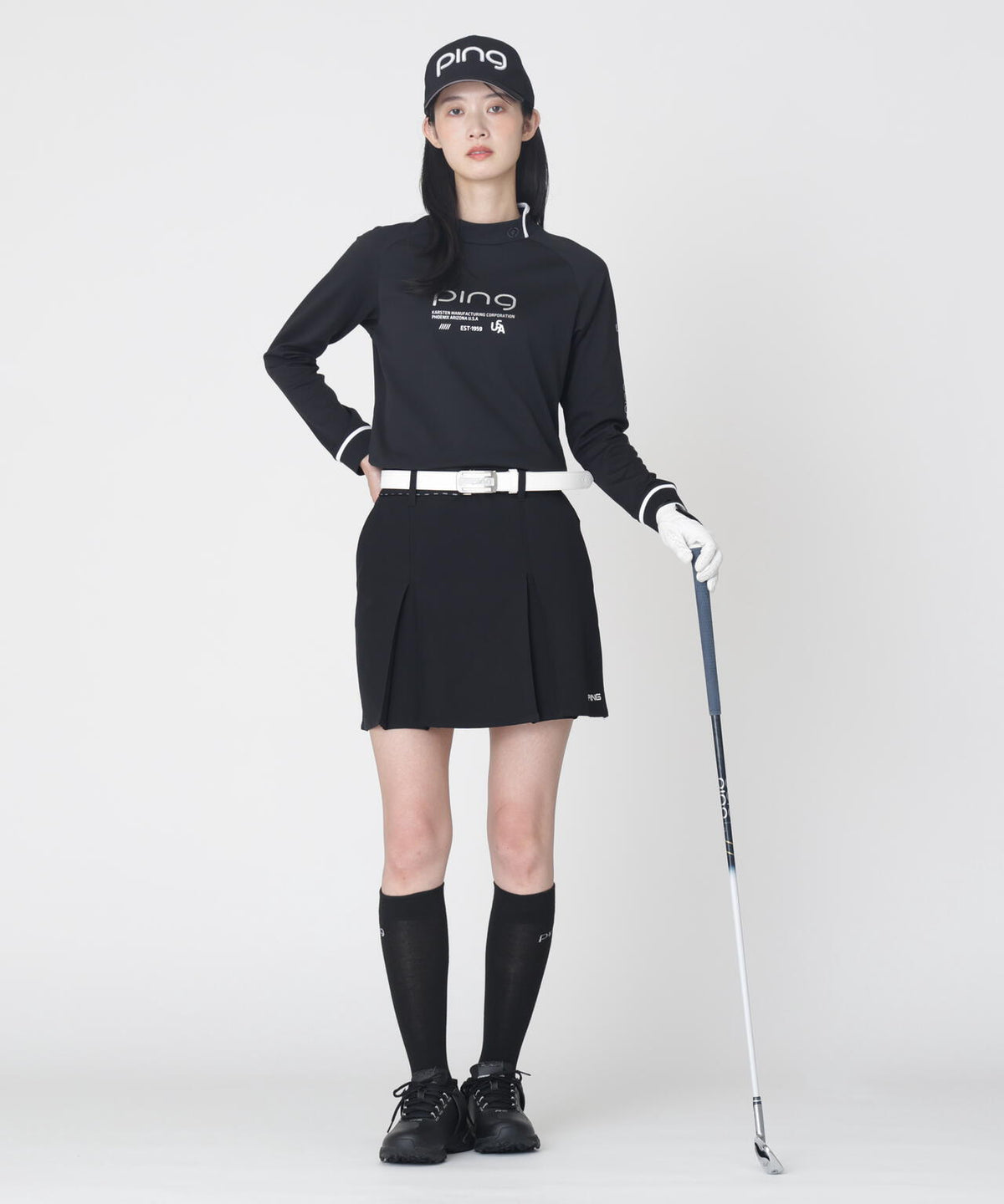 [PING APPAREL] パーテックスアンリミテッドプリーツスカート ＜GOLD＞ (LADIES)