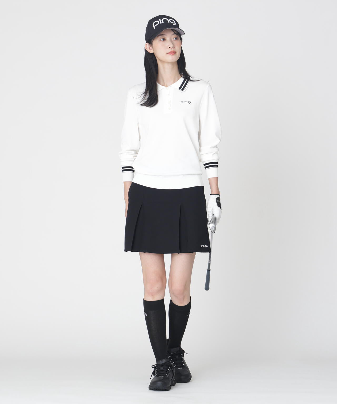 [PING APPAREL] パーテックスアンリミテッドプリーツスカート ＜GOLD＞ (LADIES)