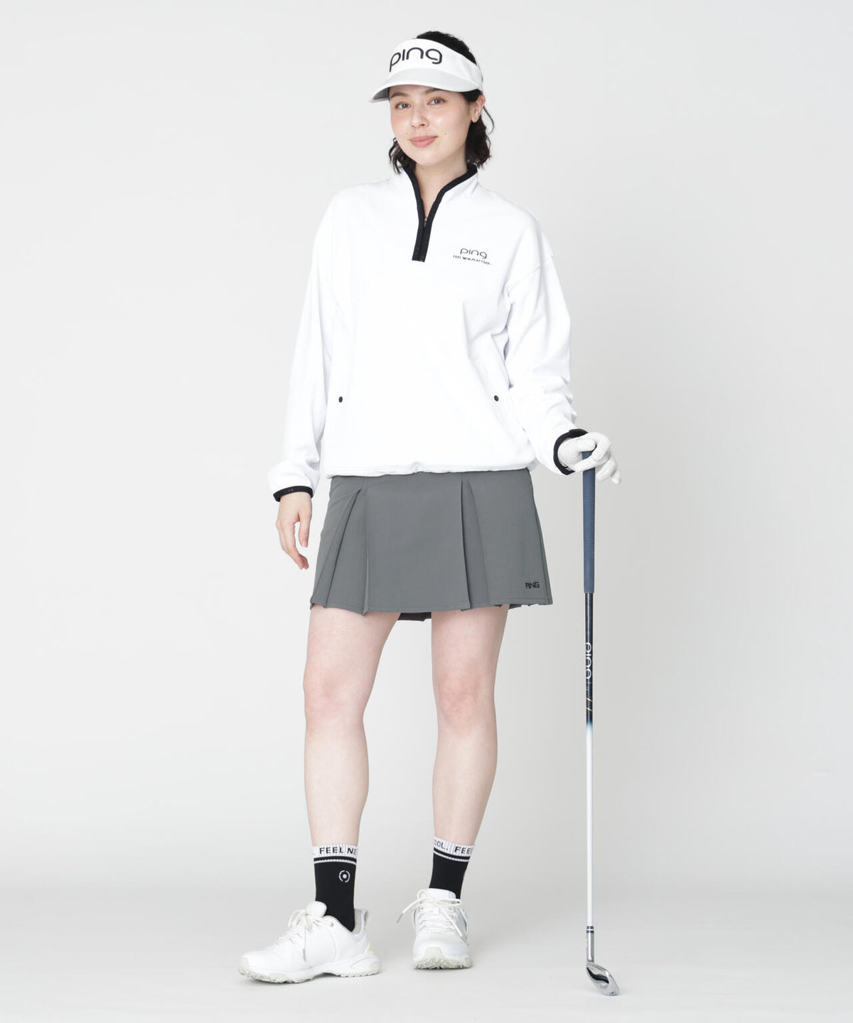 [PING APPAREL] パーテックスアンリミテッドプリーツスカート ＜GOLD＞ (LADIES)