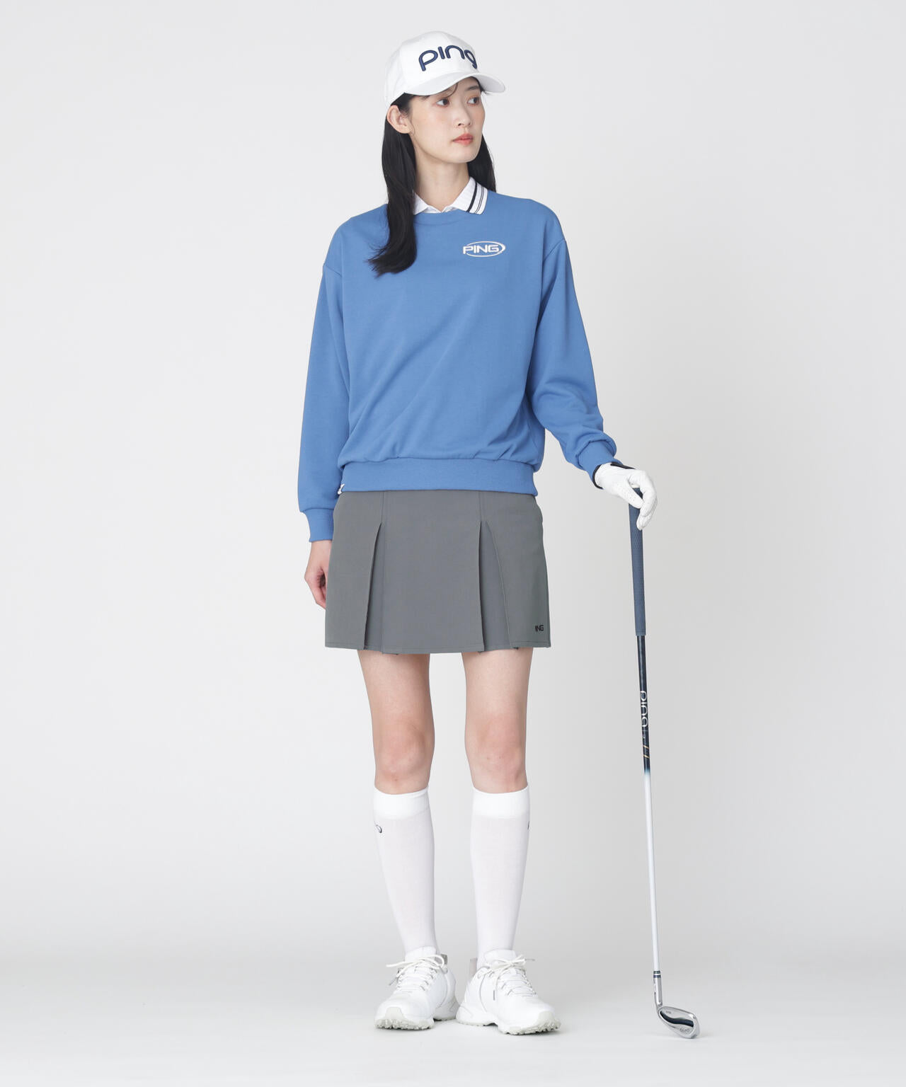 [PING APPAREL] パーテックスアンリミテッドプリーツスカート ＜GOLD＞ (LADIES)