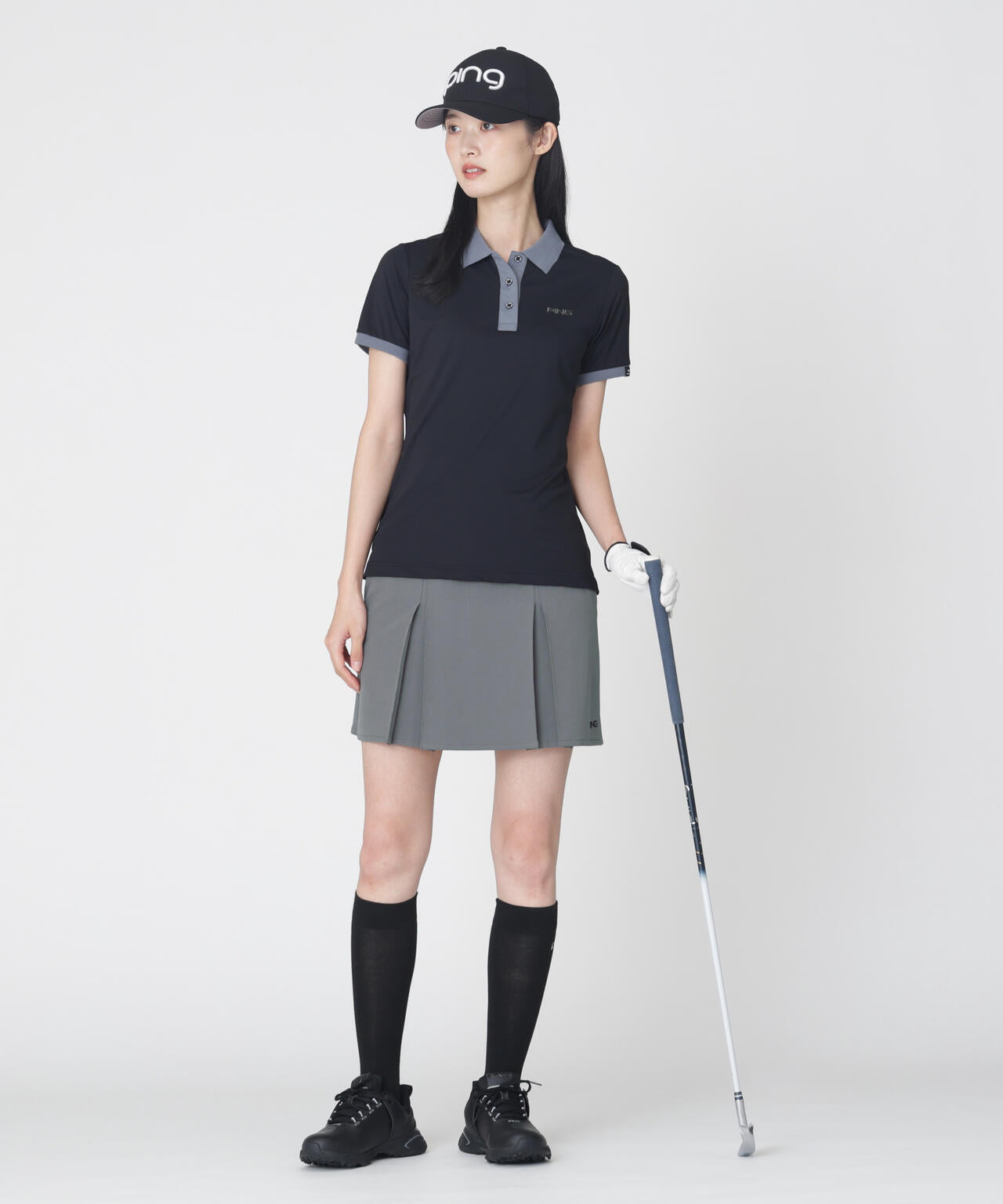 [PING APPAREL] パーテックスアンリミテッドプリーツスカート ＜GOLD＞ (LADIES)