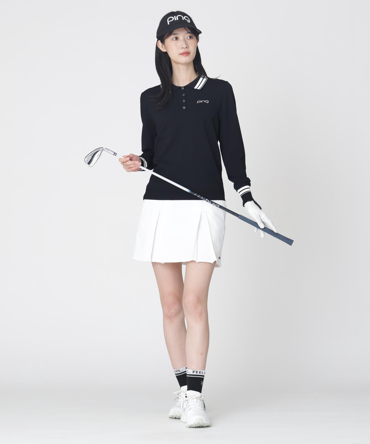 [PING APPAREL] パーテックスアンリミテッドプリーツスカート ＜GOLD＞ (LADIES)