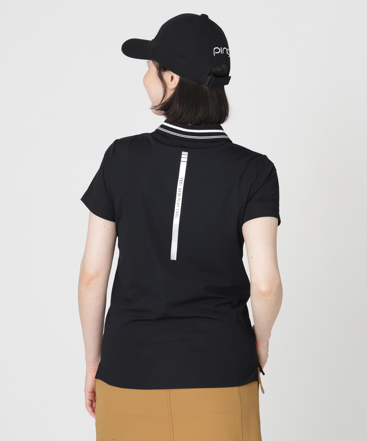 【PING APPAREL】ライン衿半袖ポロシャツ (LADIES)