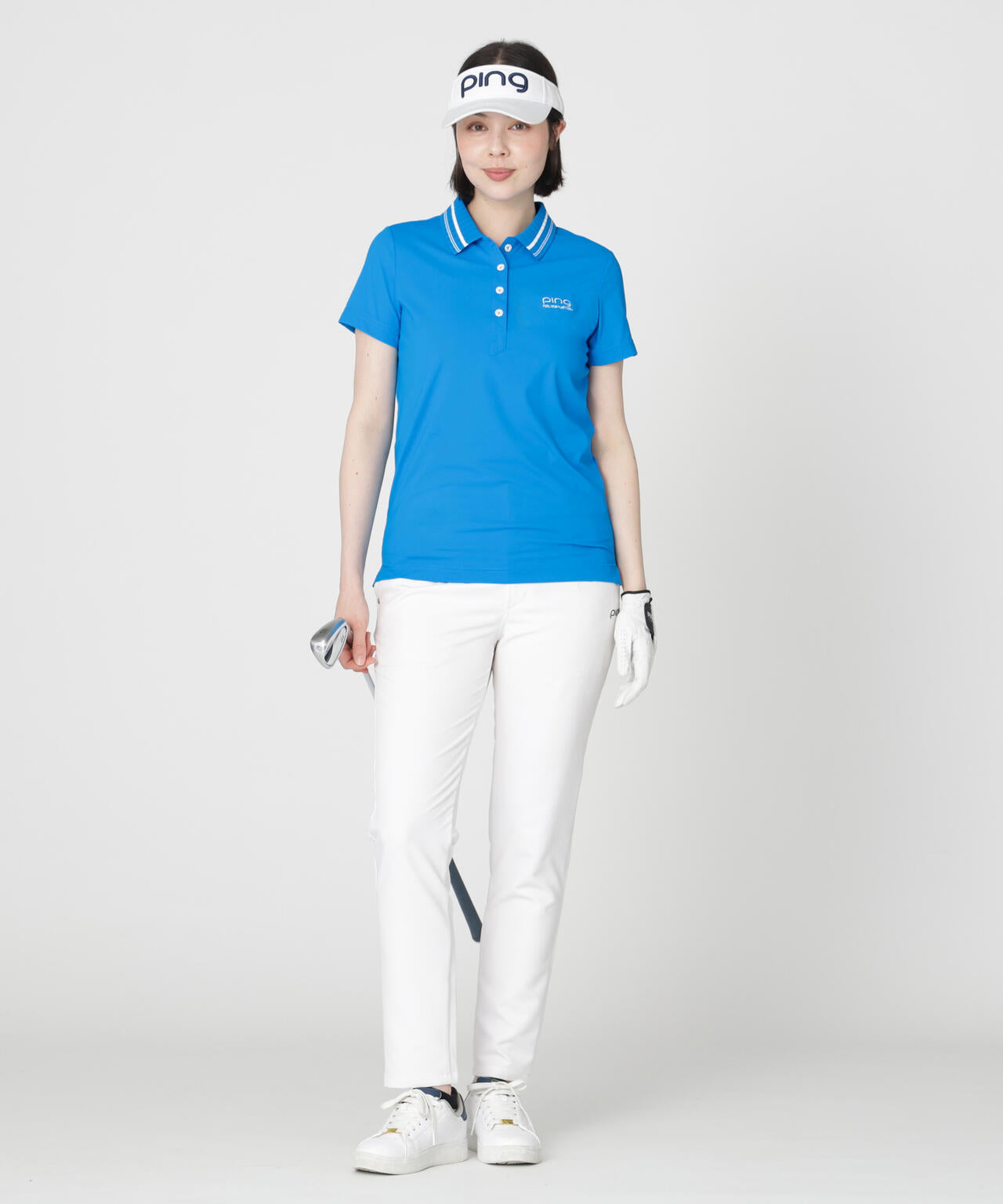 【PING APPAREL】ライン衿半袖ポロシャツ (LADIES)