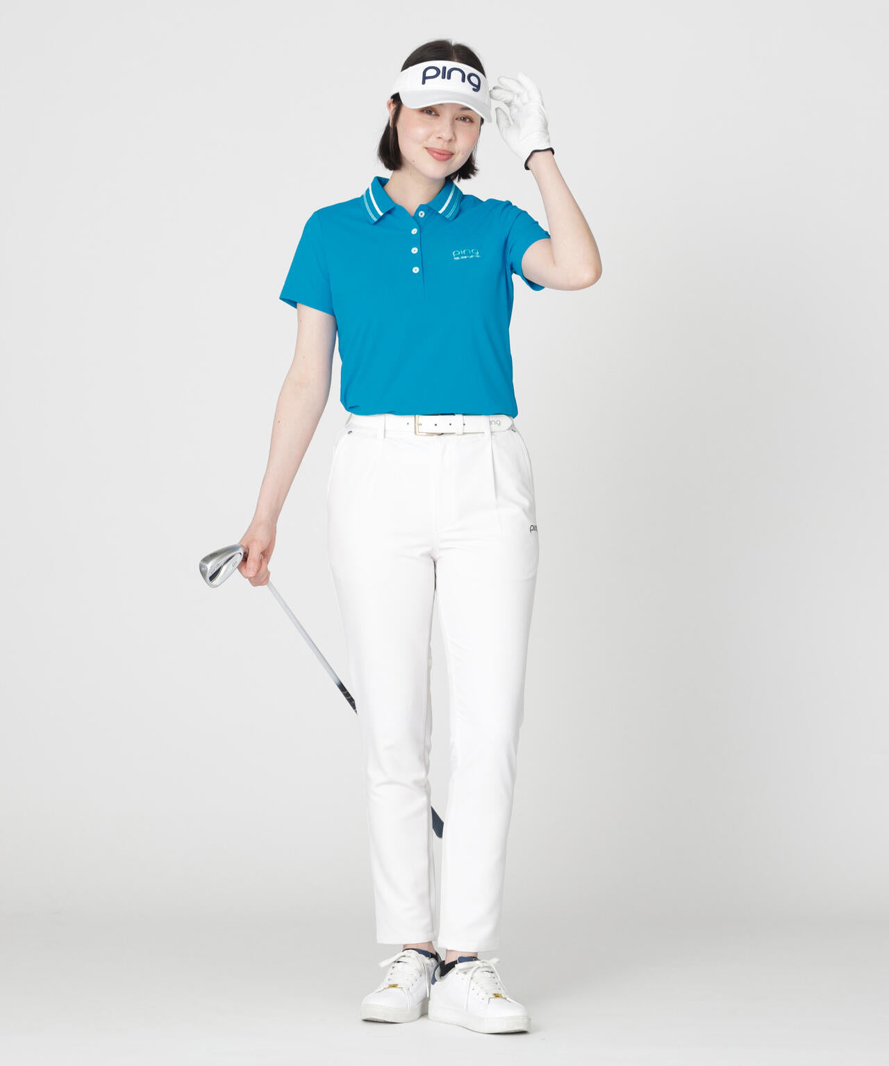 PING APPAREL］［接触冷感・UVカット］ライン衿半袖ポロシャツ (LADIES