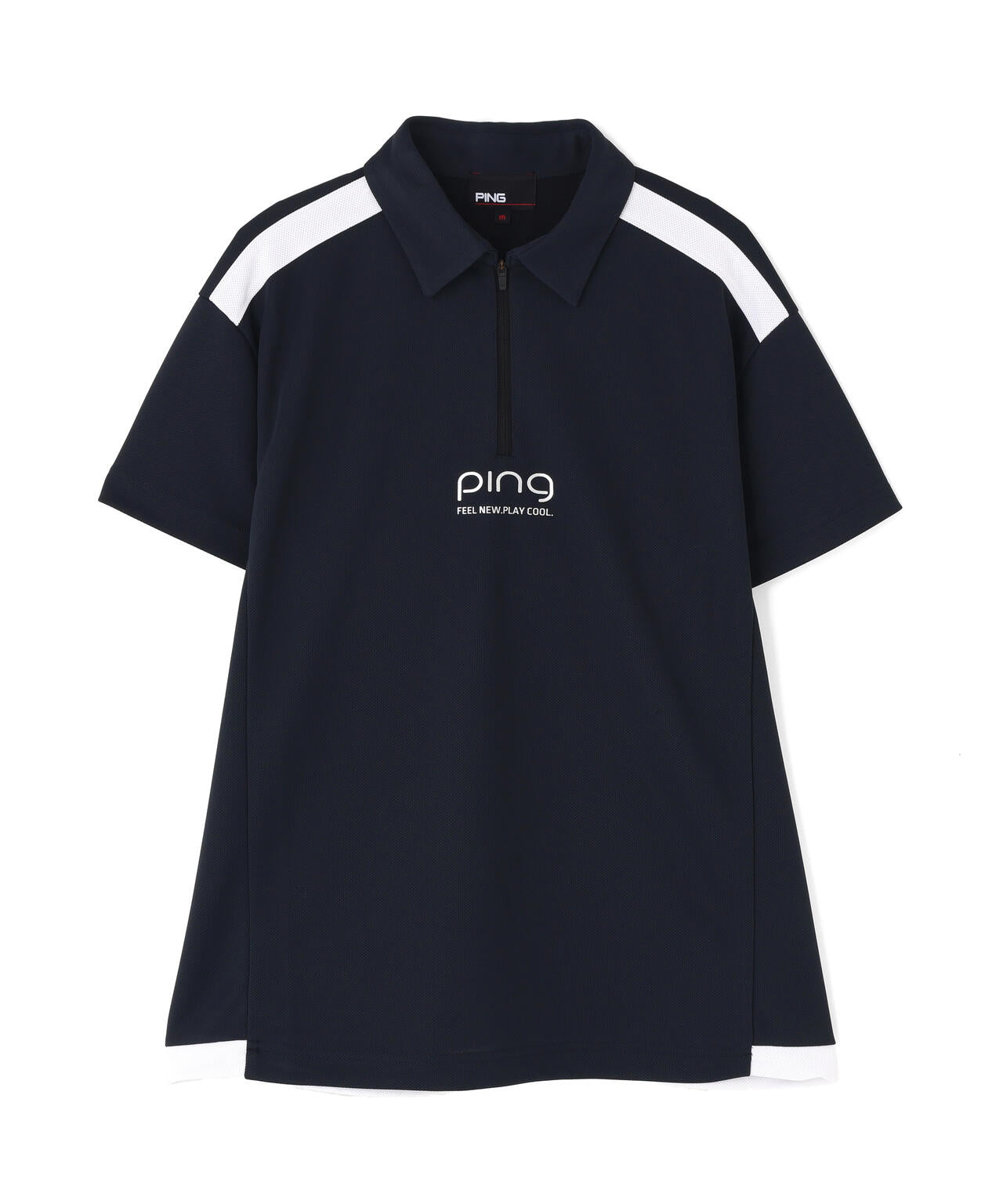 【PING APPAREL】オクタピンメッシュ半袖ハーフジップシャツ (LADIES)